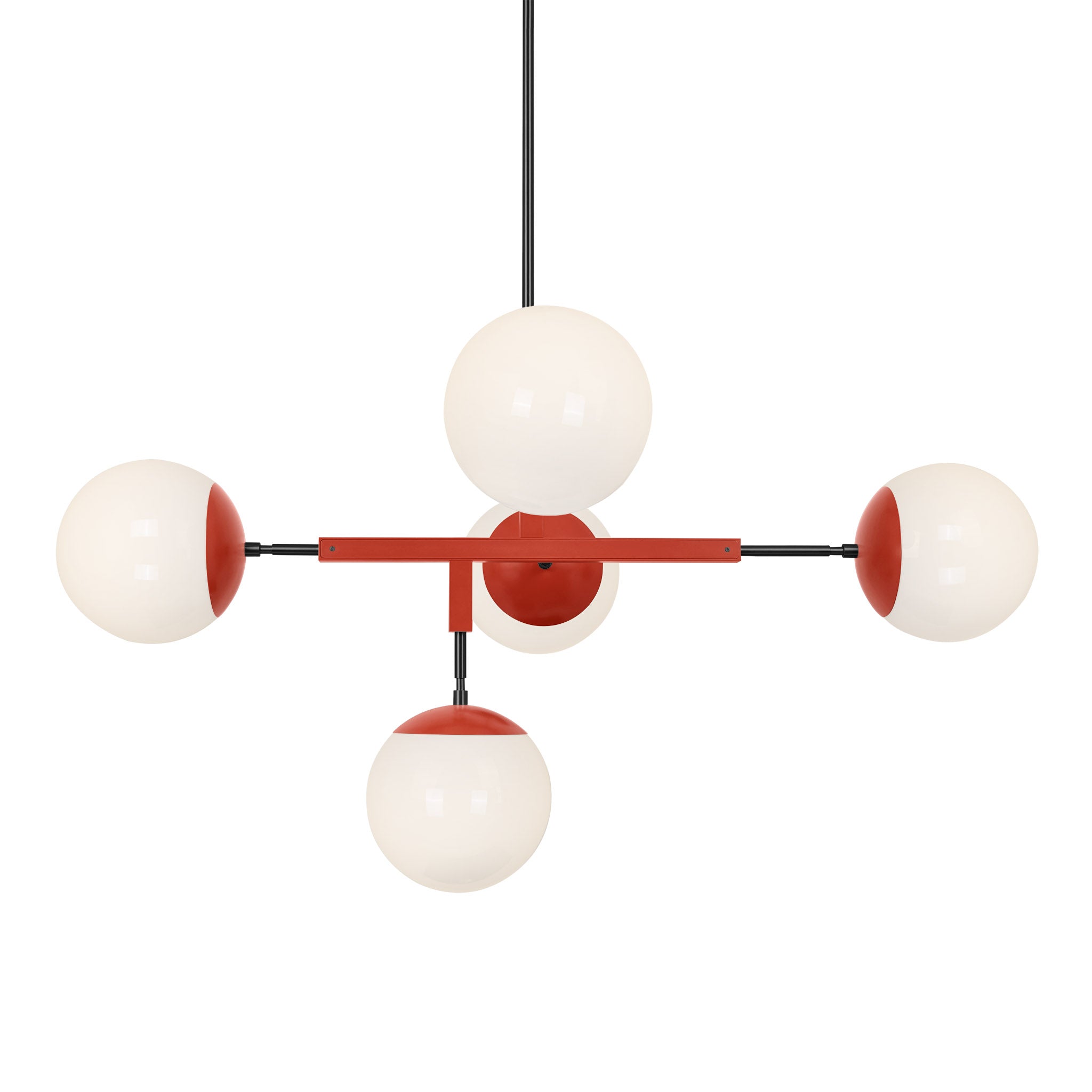 Black and riding hood red color Big Prisma chandelier 42" Dutton Brown lighting