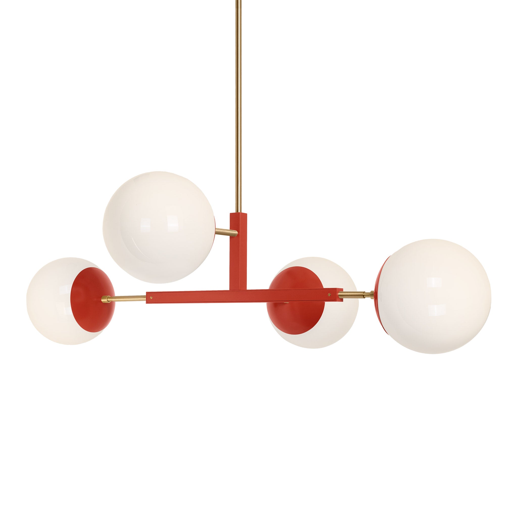 Brass and riding hood red color Big Status chandelier 42" Dutton Brown lighting