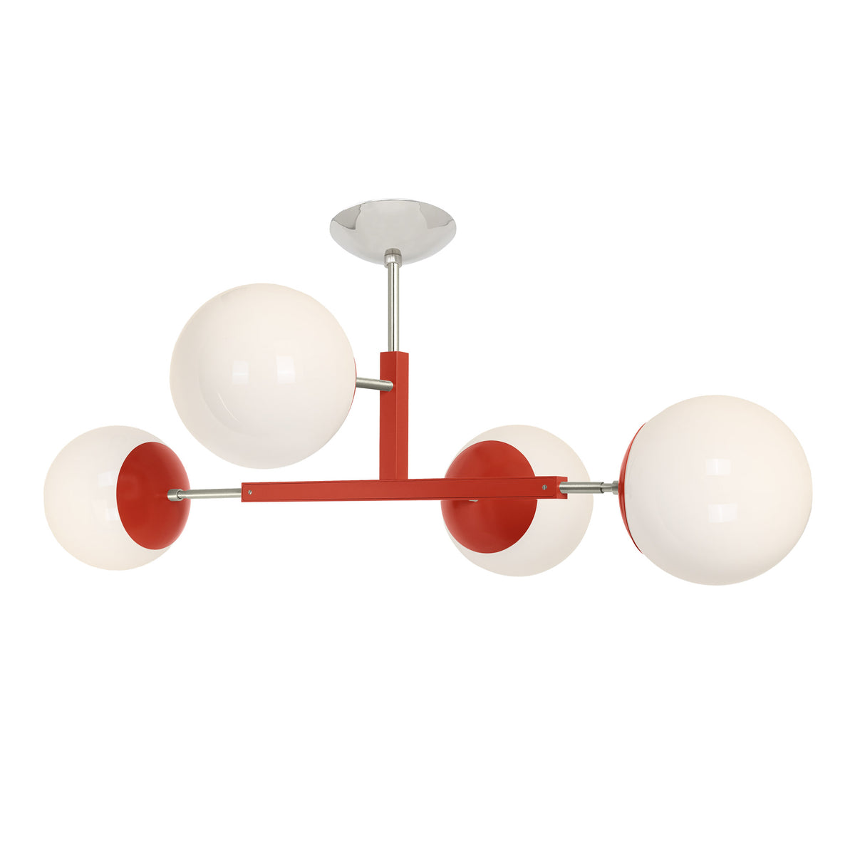 Nickel and riding hood red color Big Status flush mount Dutton Brown lighting