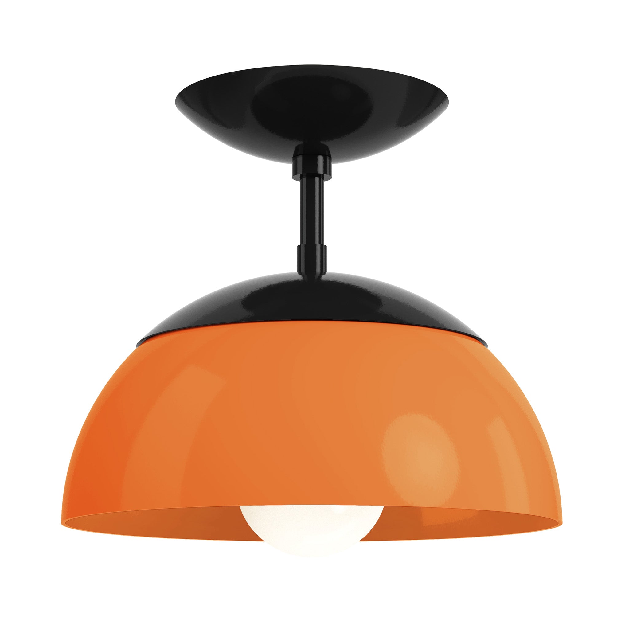 black orange color cadbury flush mount 10" dutton brown lighting