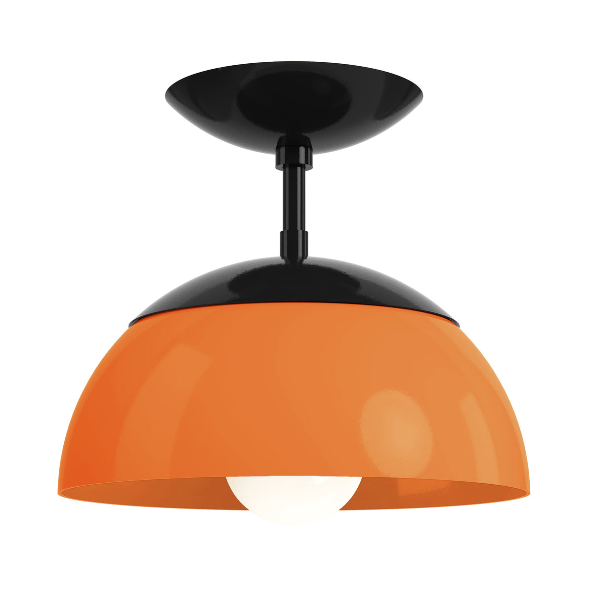black orange color cadbury flush mount 10" dutton brown lighting