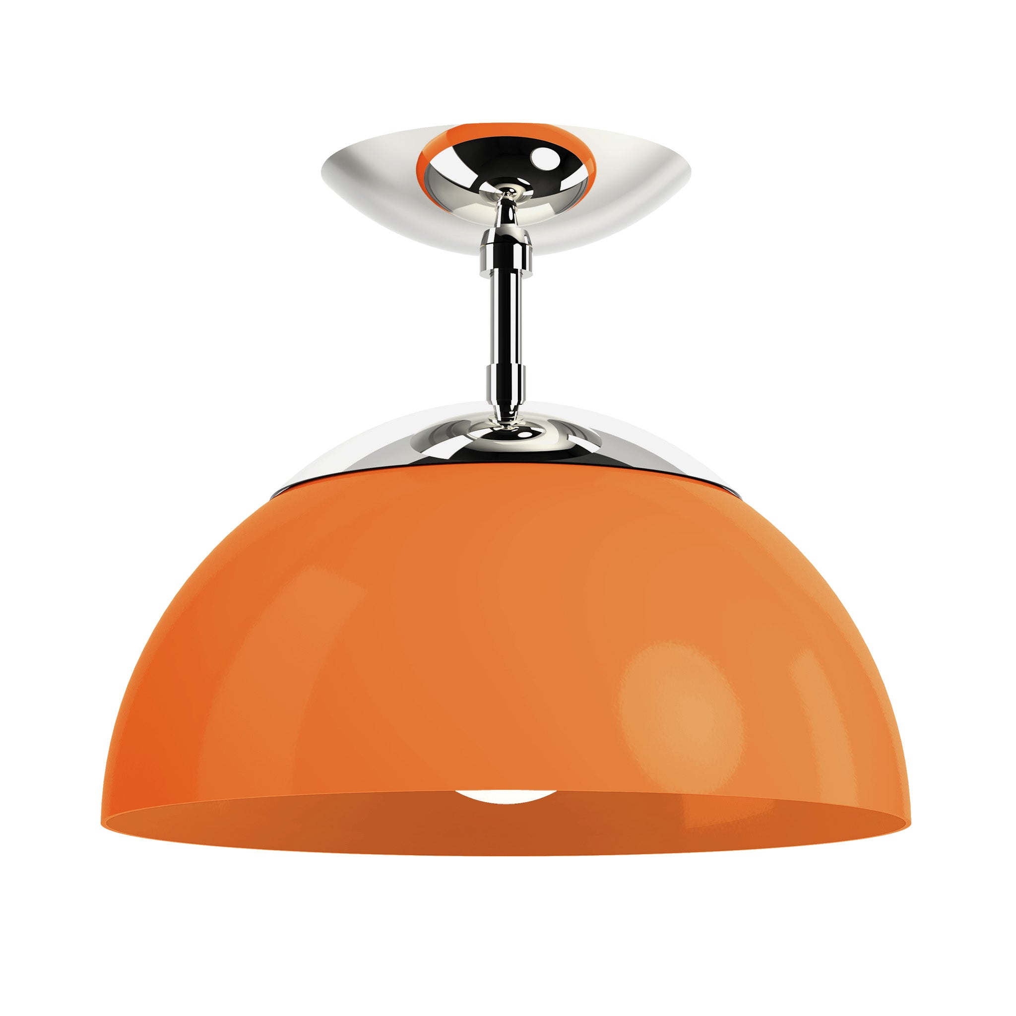 nickel orange color cadbury flush mount 12" dutton brown lighting