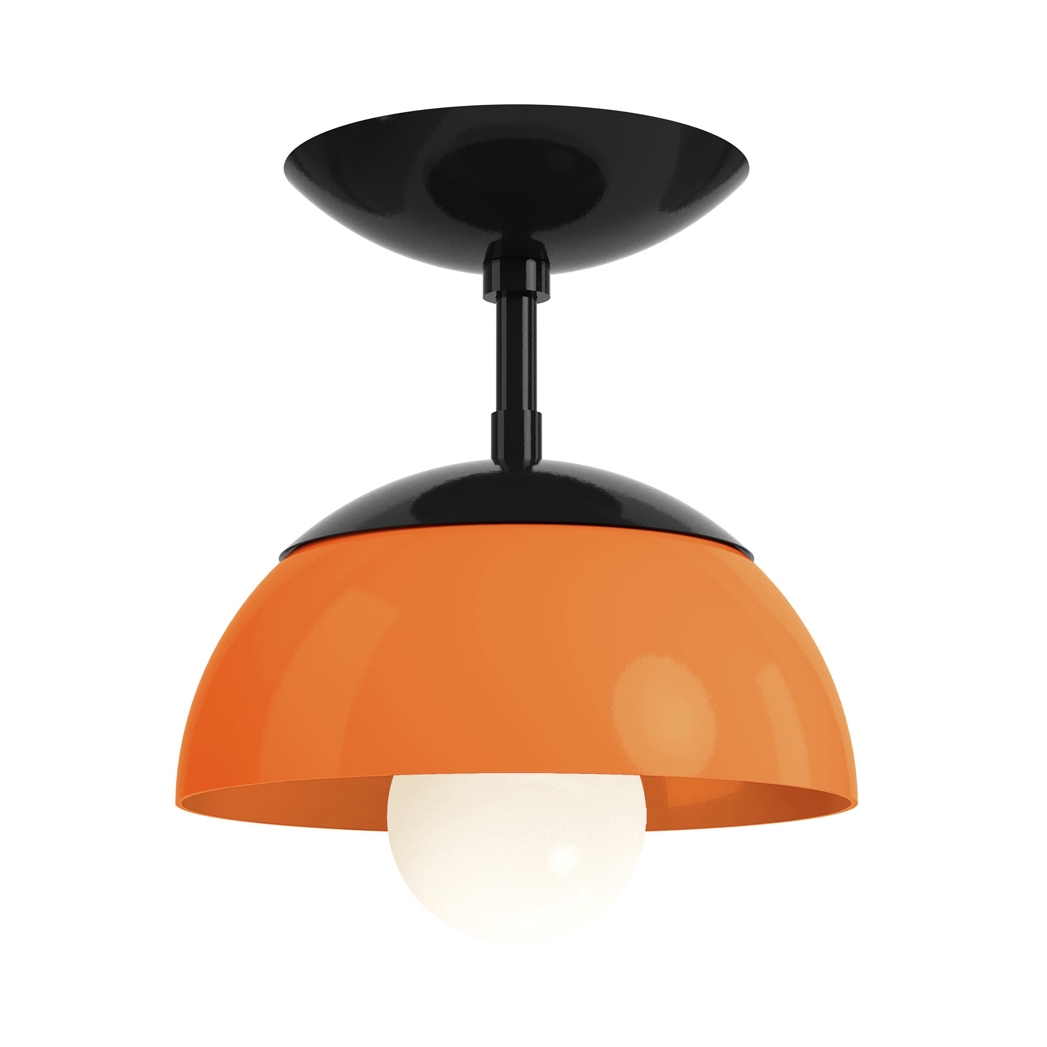 black orange color cadbury flush mount 8" dutton brown lighting