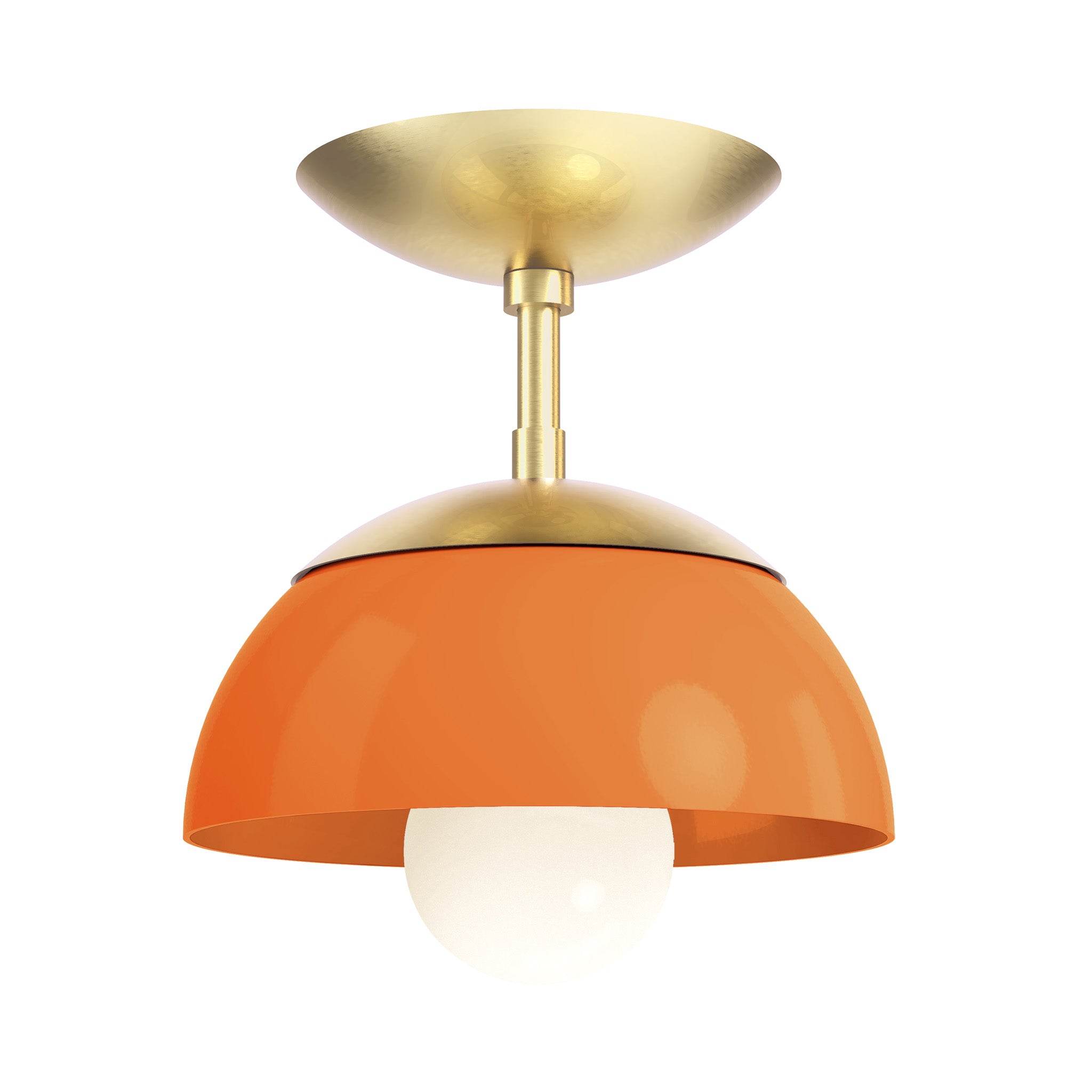 brass orange color cadbury flush mount 8" dutton brown lighting