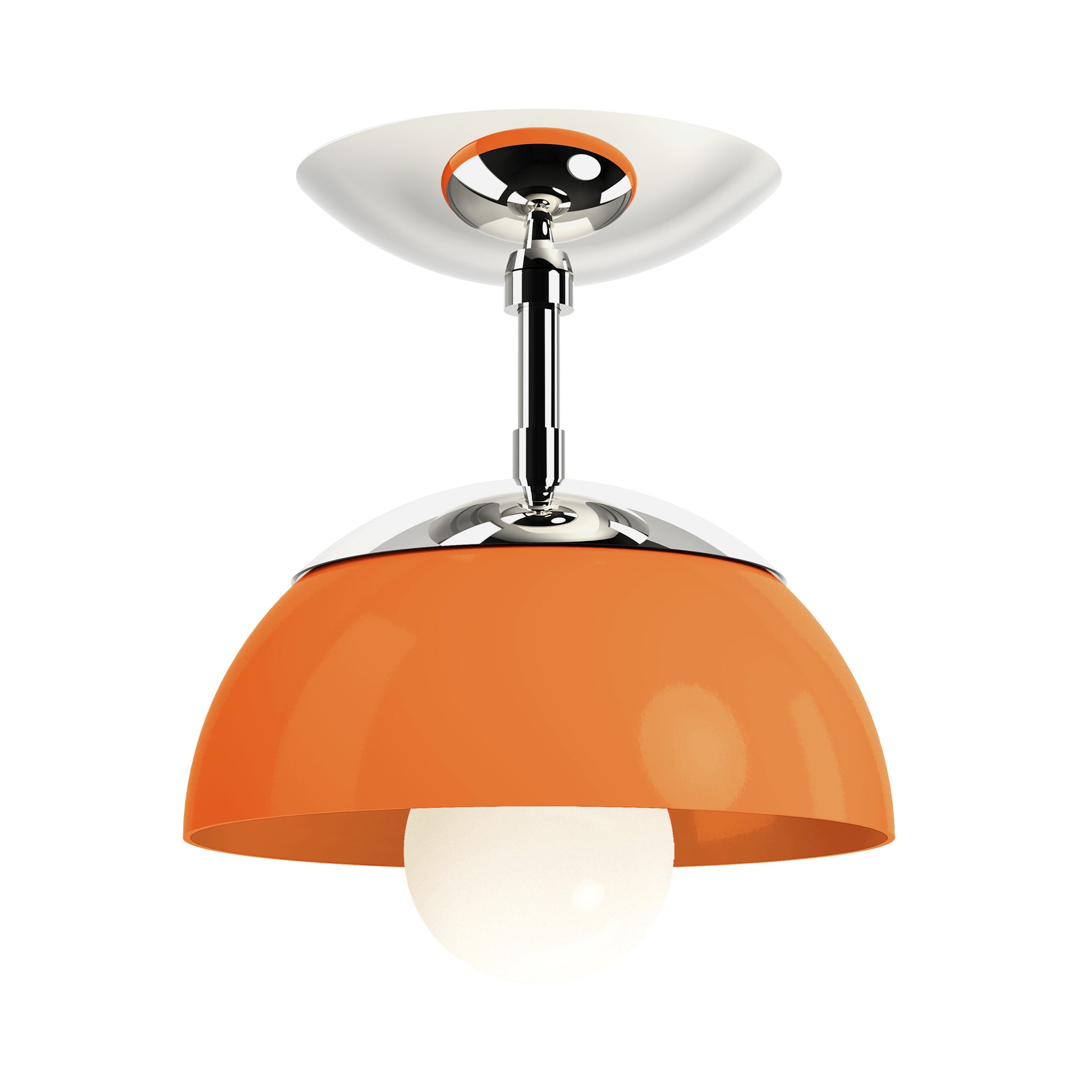 nickel orange color cadbury flush mount 8" dutton brown lighting
