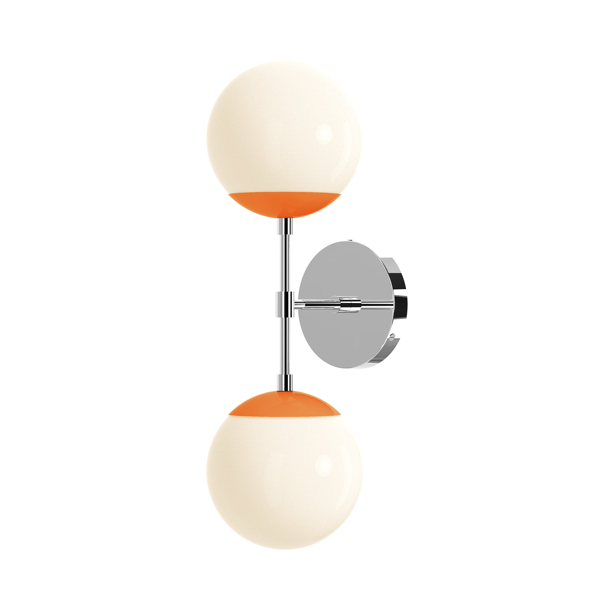 nickel orange color cap double sconce 6" dutton brown lighting