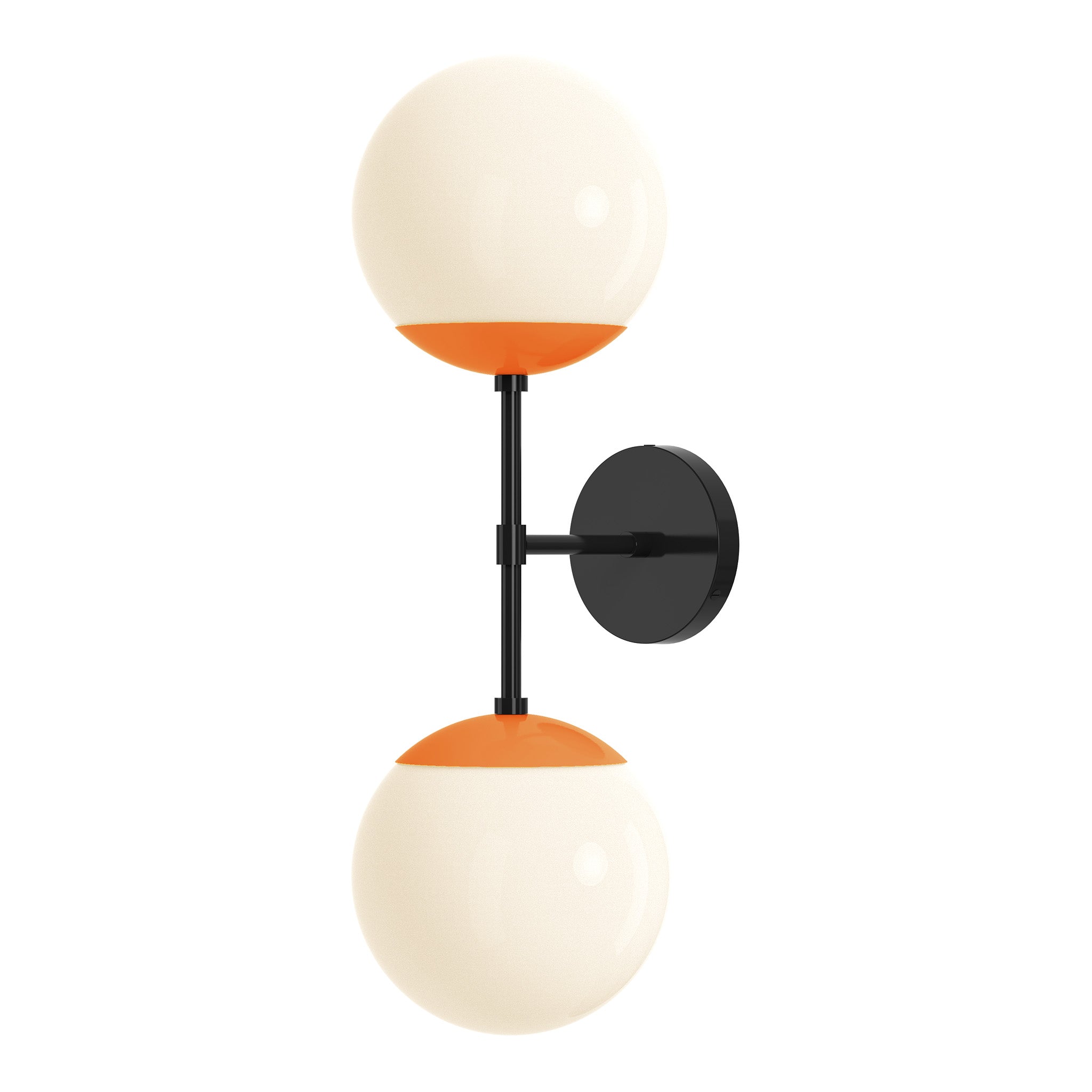 black orange color cap double sconce 8" dutton brown lighting