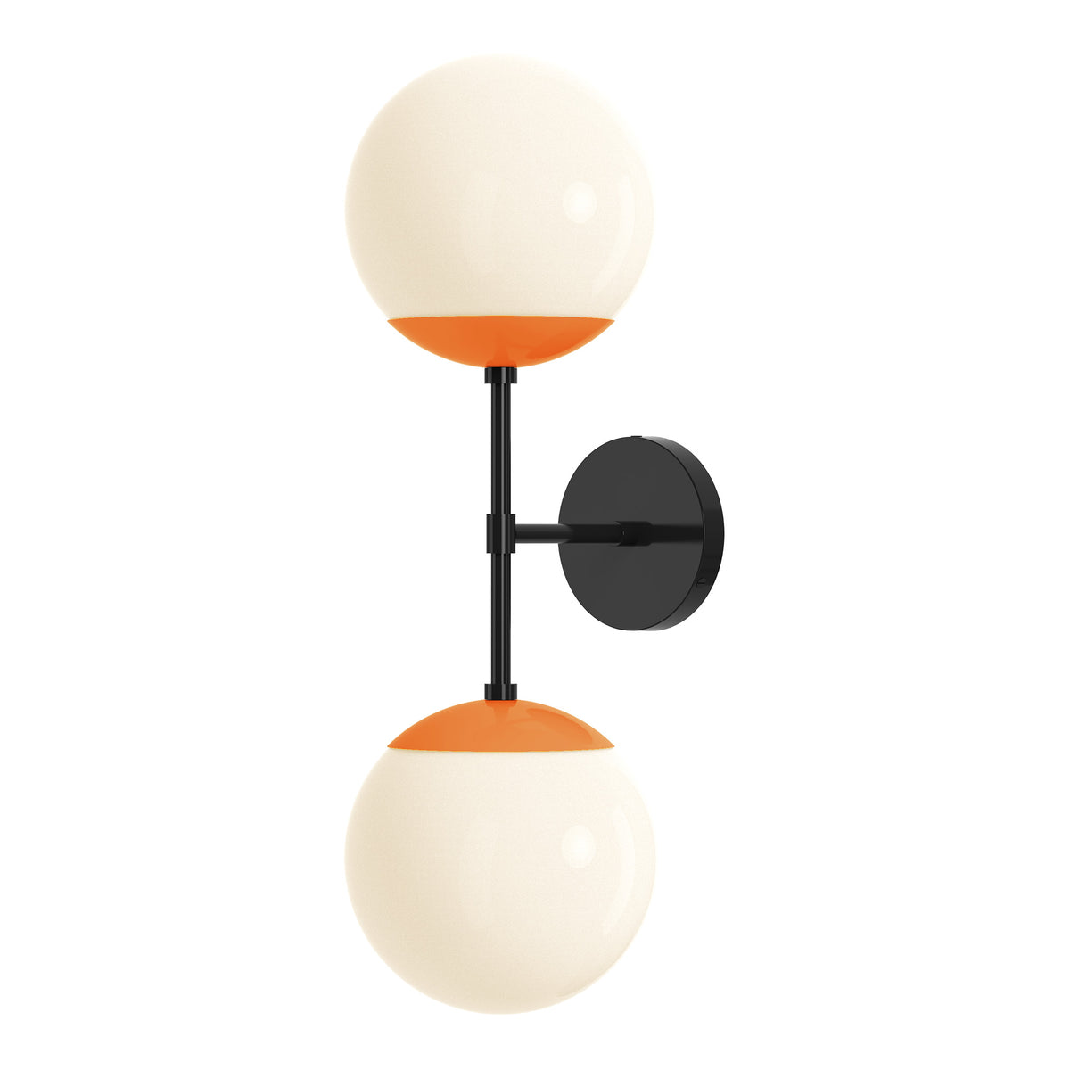 black orange color cap double sconce 8" dutton brown lighting