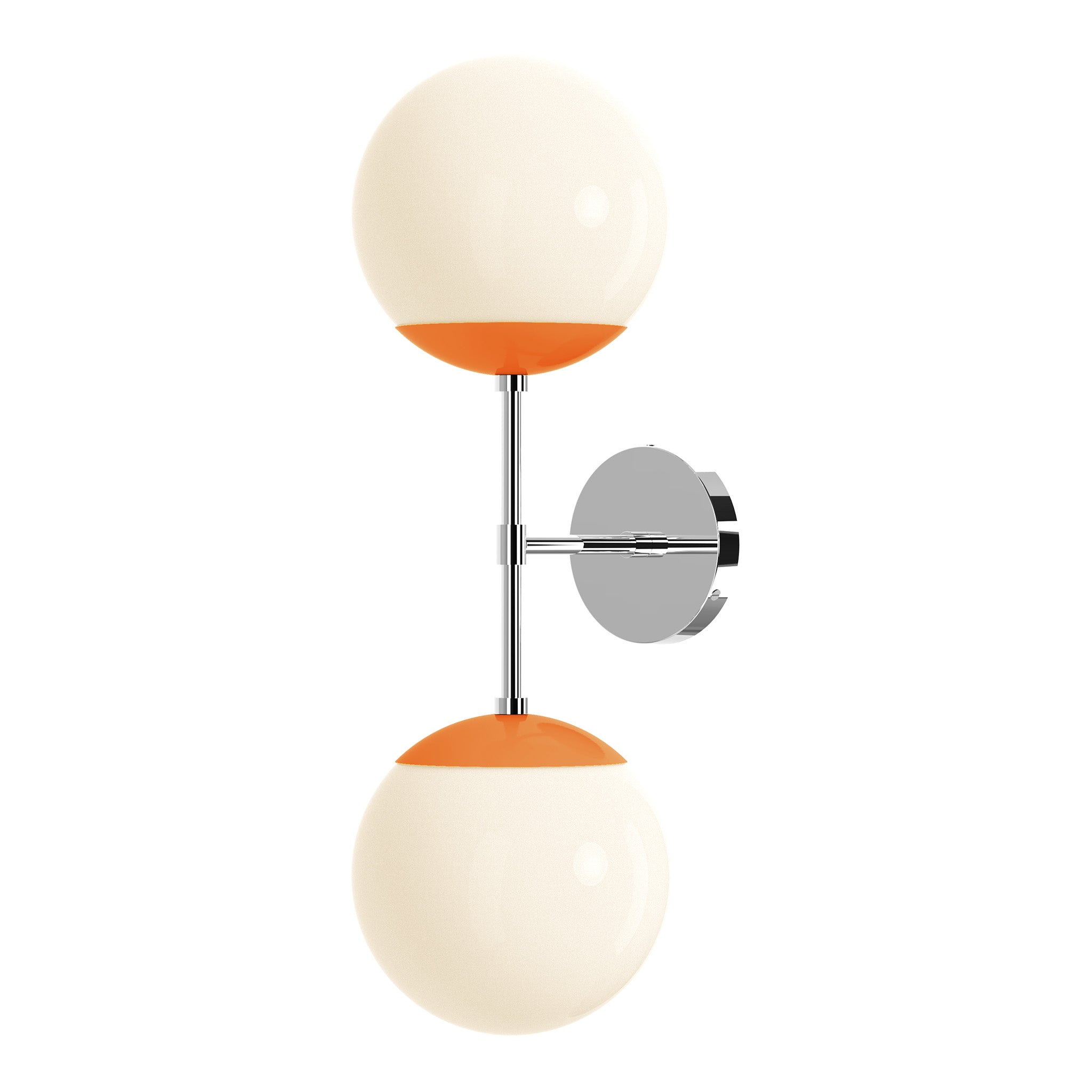 nickel orange color cap double sconce 8" dutton brown lighting