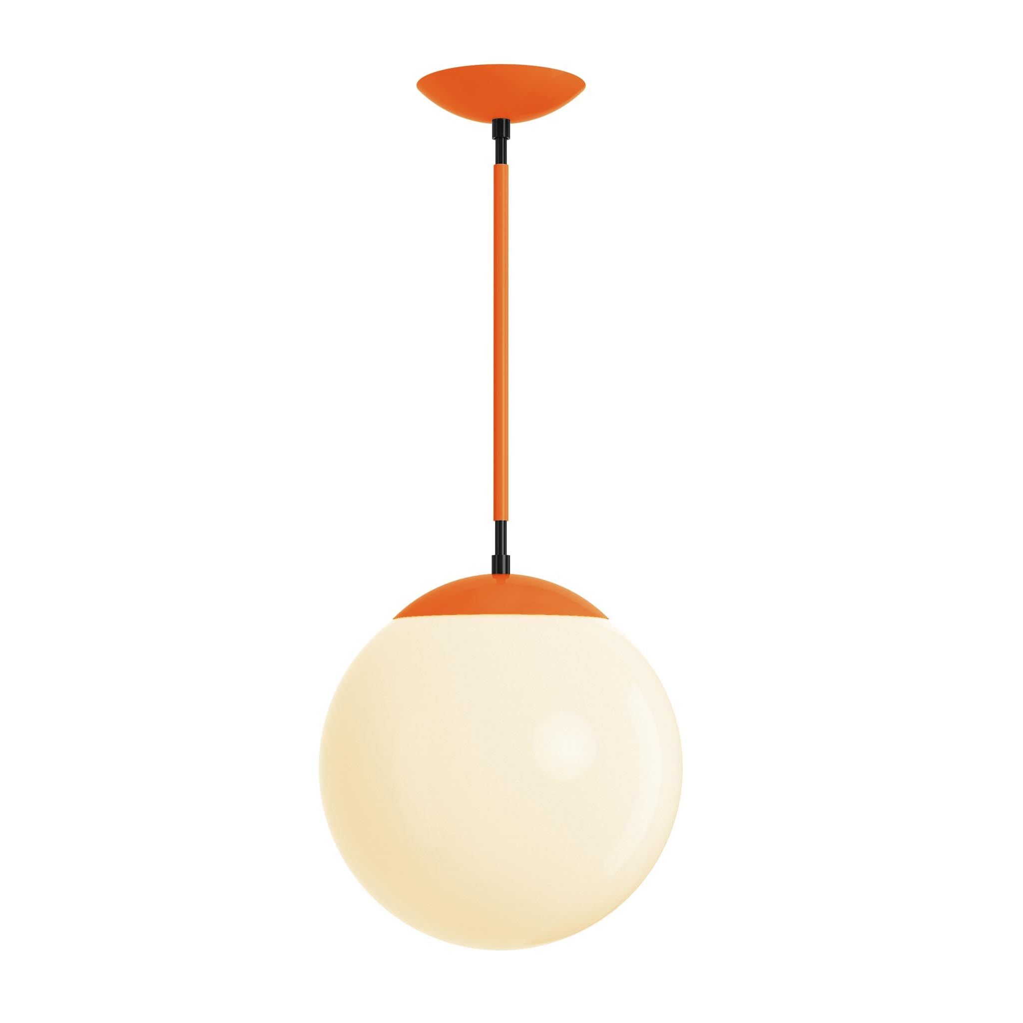 Black and orange cap globe pendant 12" dutton brown lighting