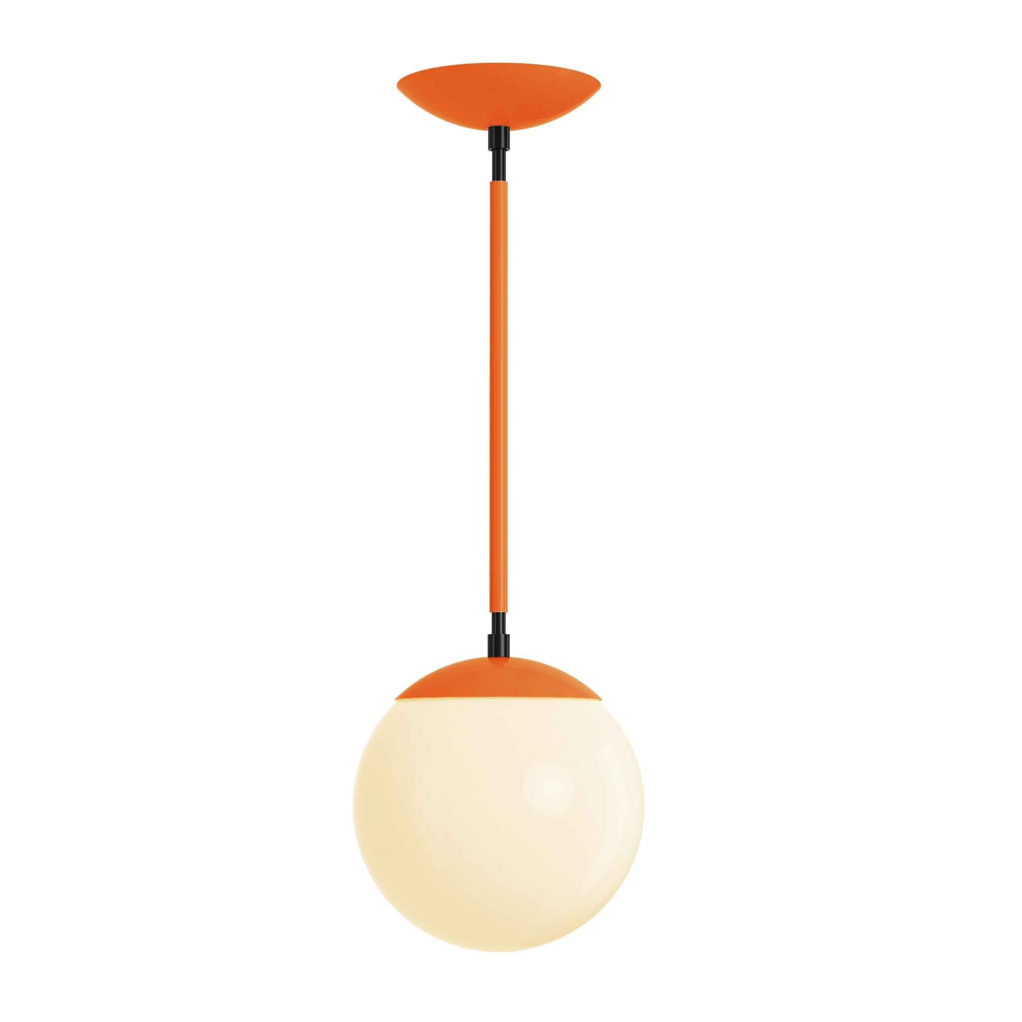 Black and orange cap globe pendant 8" dutton brown lighting