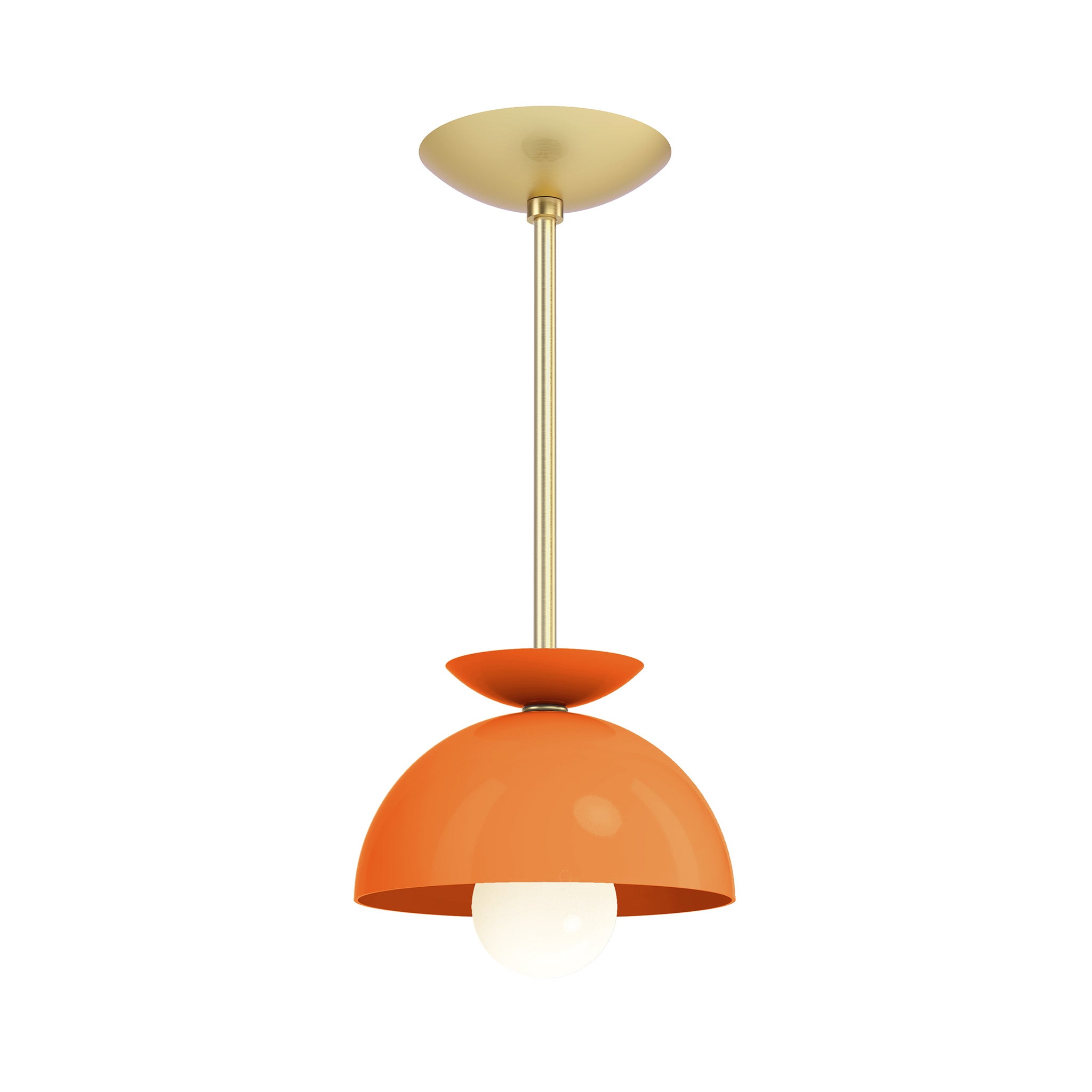 brass orange color echo pendant 8" dutton brown lighting