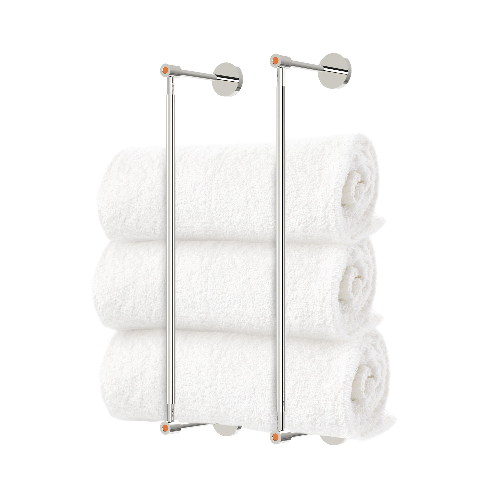 Nickel and orange head towel rack 18 inch dutton brown hardware