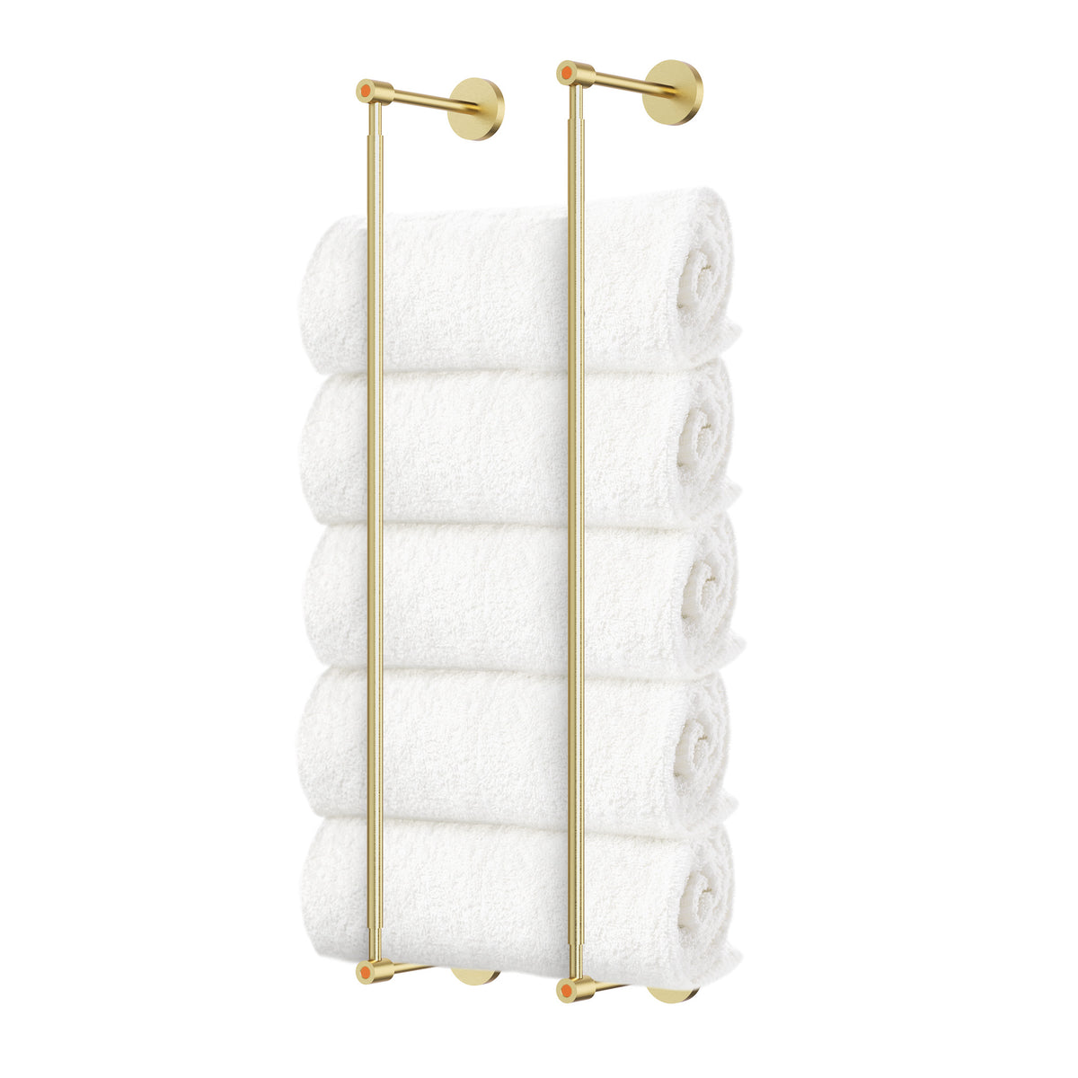 Brass and orange head towel rack 24 inch dutton brown hardware