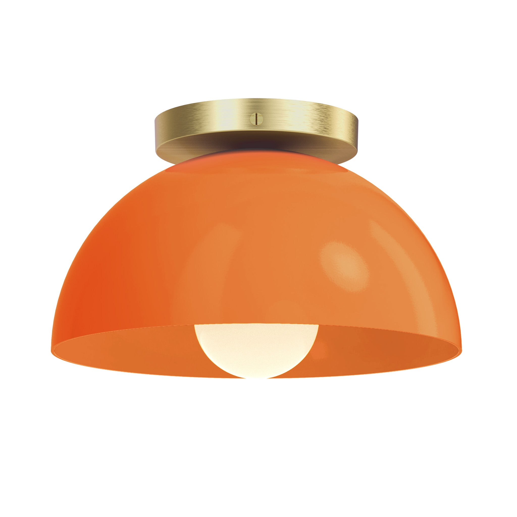 Brass and orange color Hemi flush mount 10" Dutton Brown lighting
