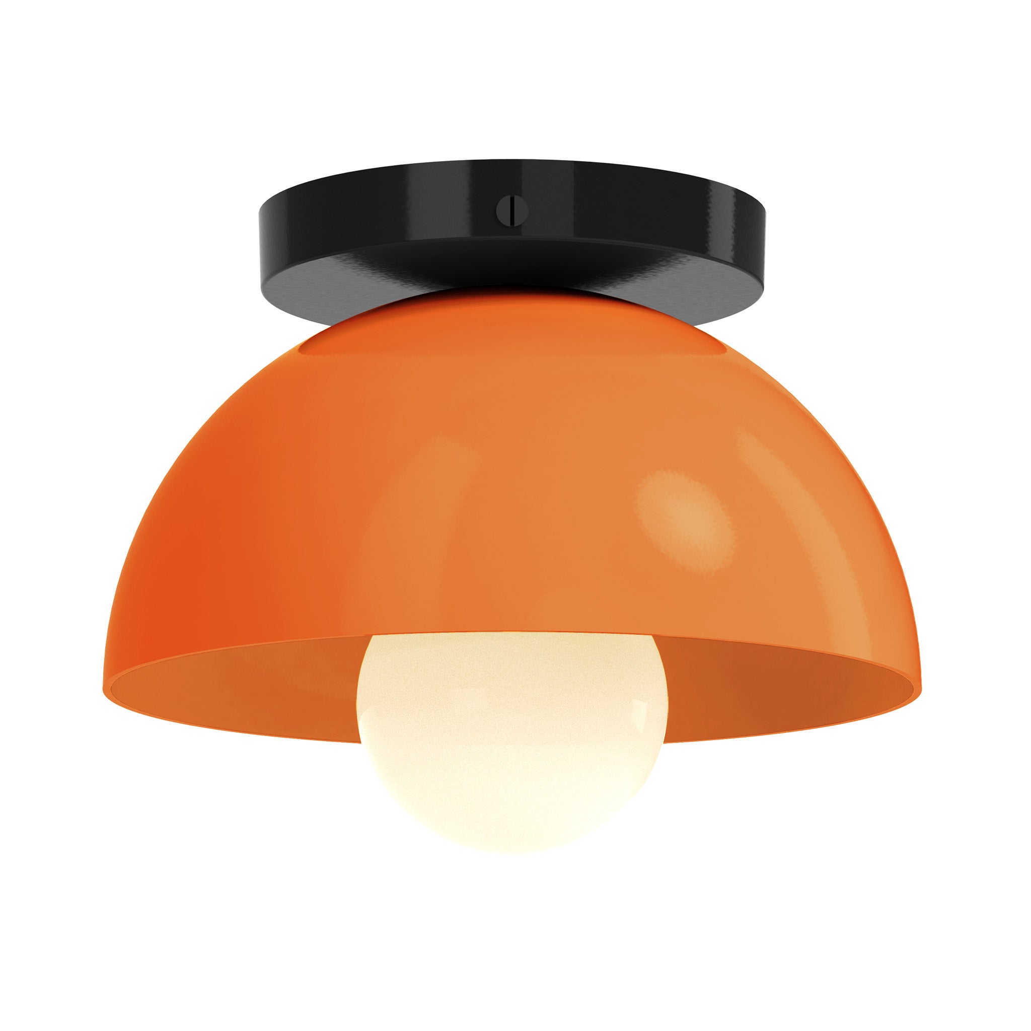 Black and orange color Hemi flush mount 8" Dutton Brown lighting