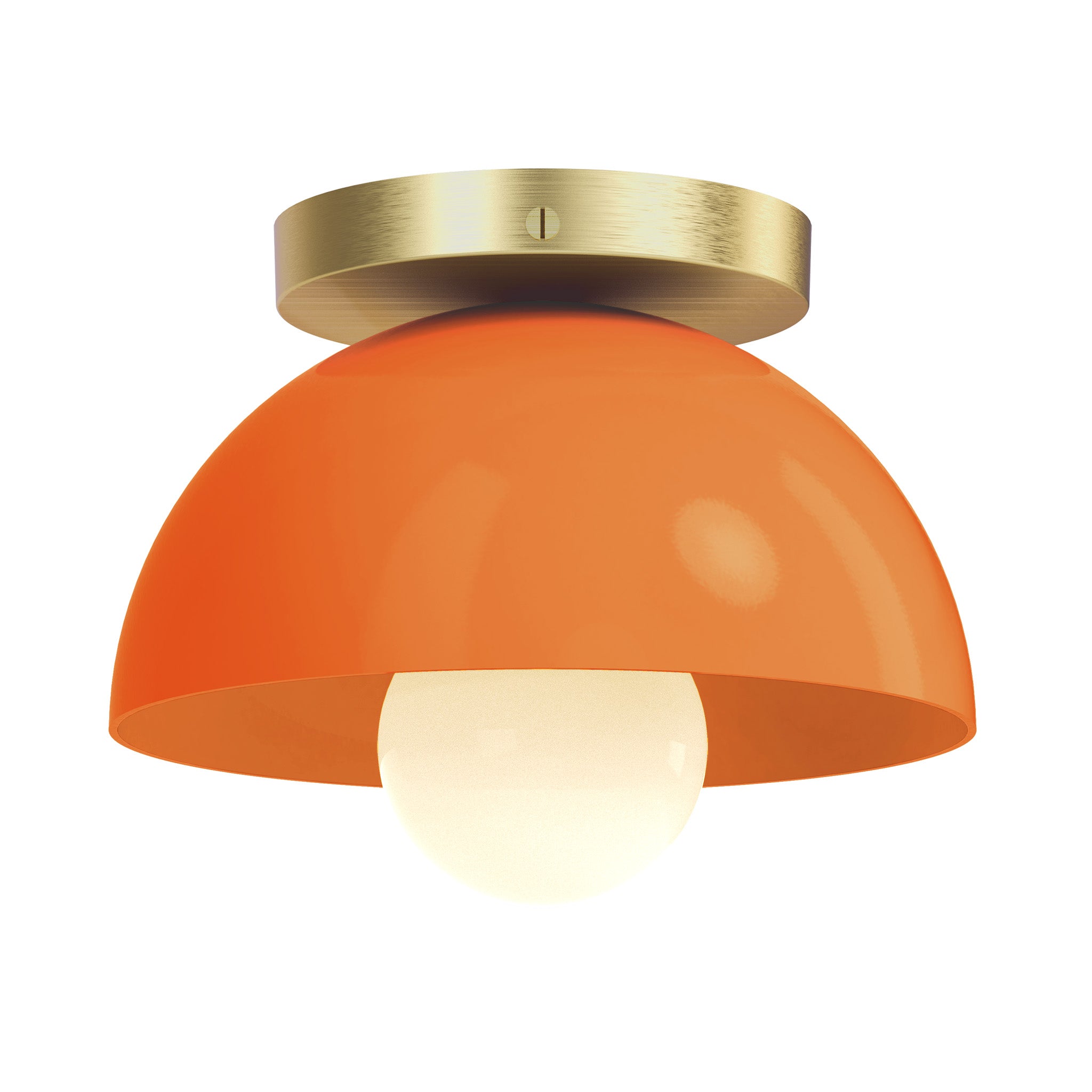 Brass and orange color Hemi flush mount 8" Dutton Brown lighting