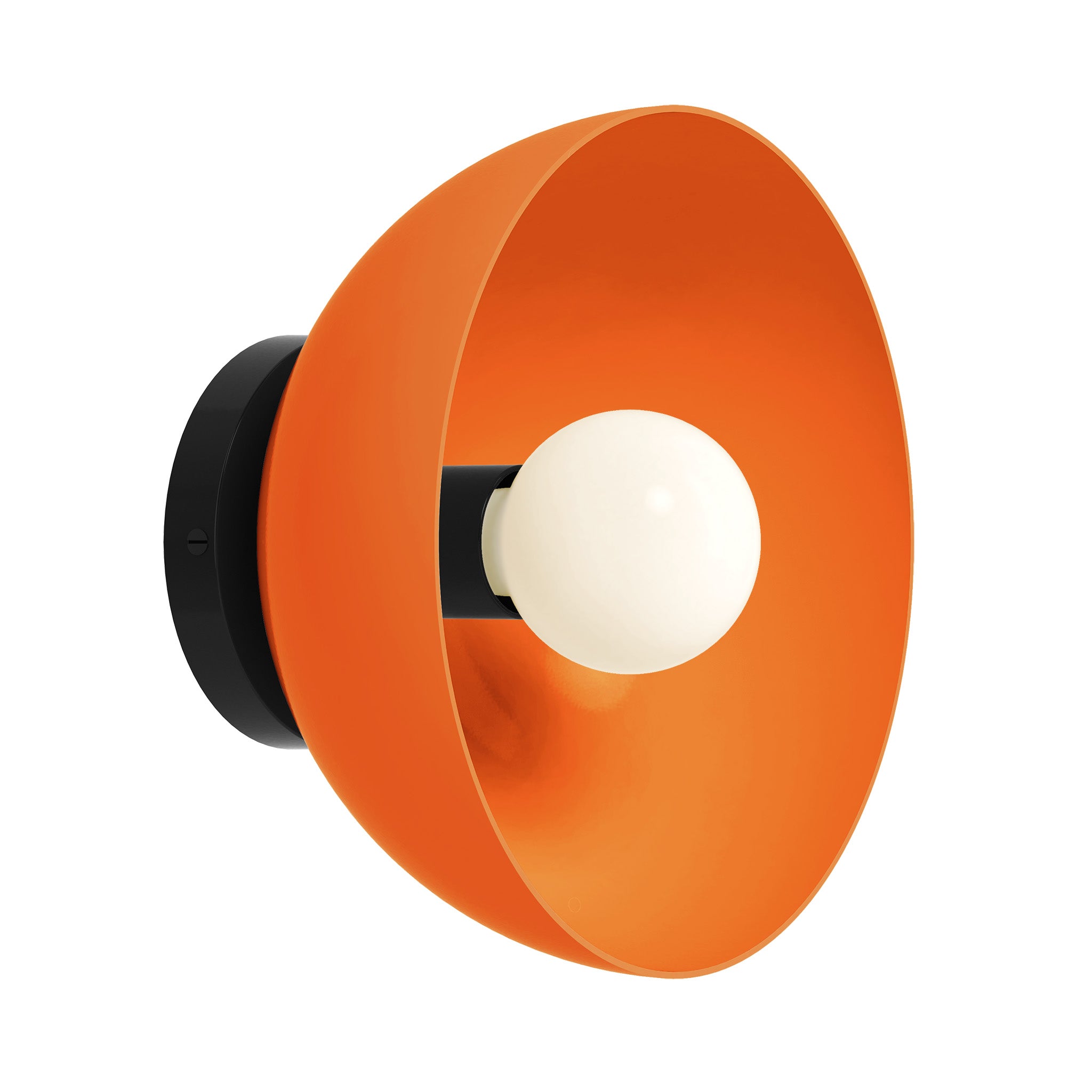 Black and orange color hemi dome sconce 10" Dutton Brown lighting