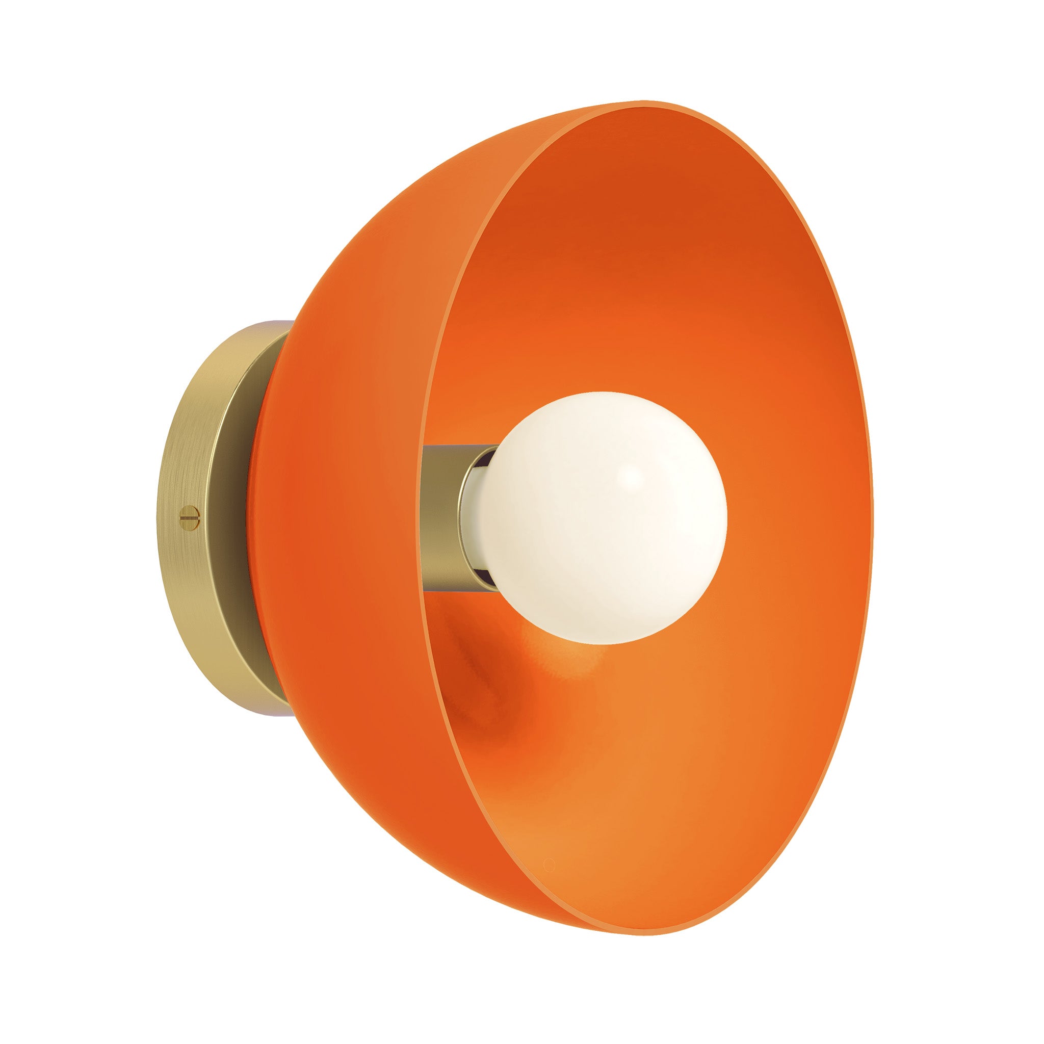 Brass and orange color hemi dome sconce 10" Dutton Brown lighting