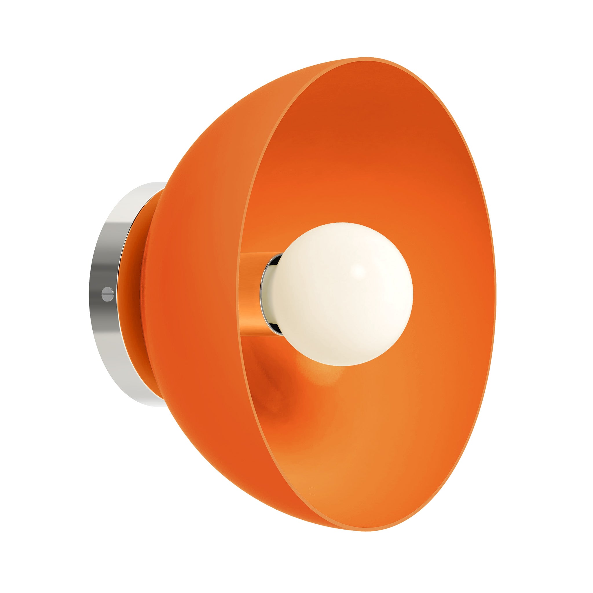 Nickel and orange color hemi dome sconce 10" Dutton Brown lighting