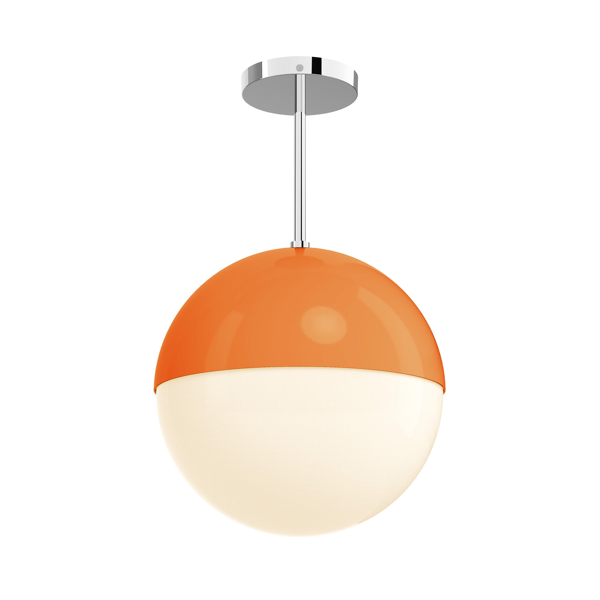 nickel orange color lure flush mount 12" dutton brown lighting