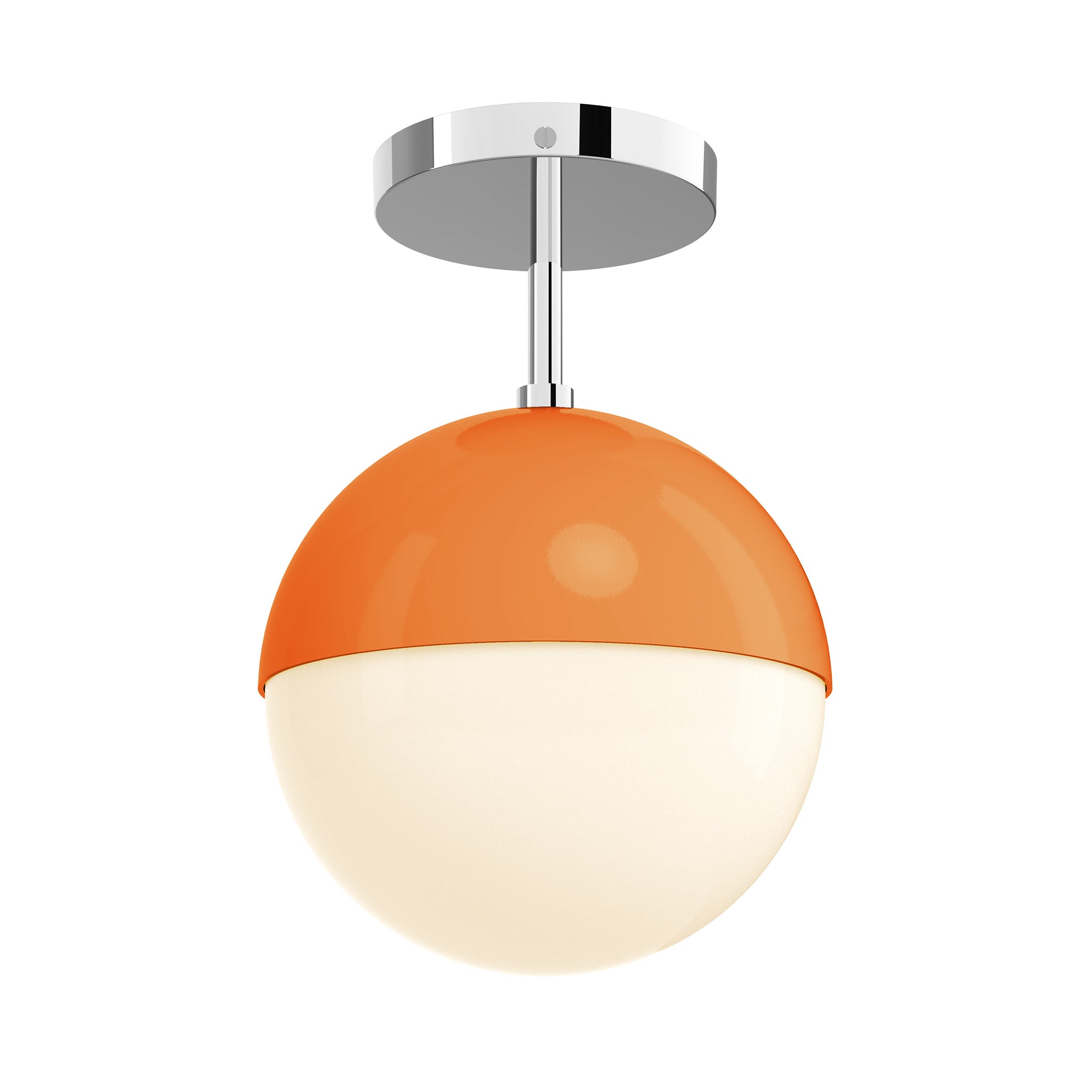 nickel orange color lure flush mount 8" dutton brown lighting