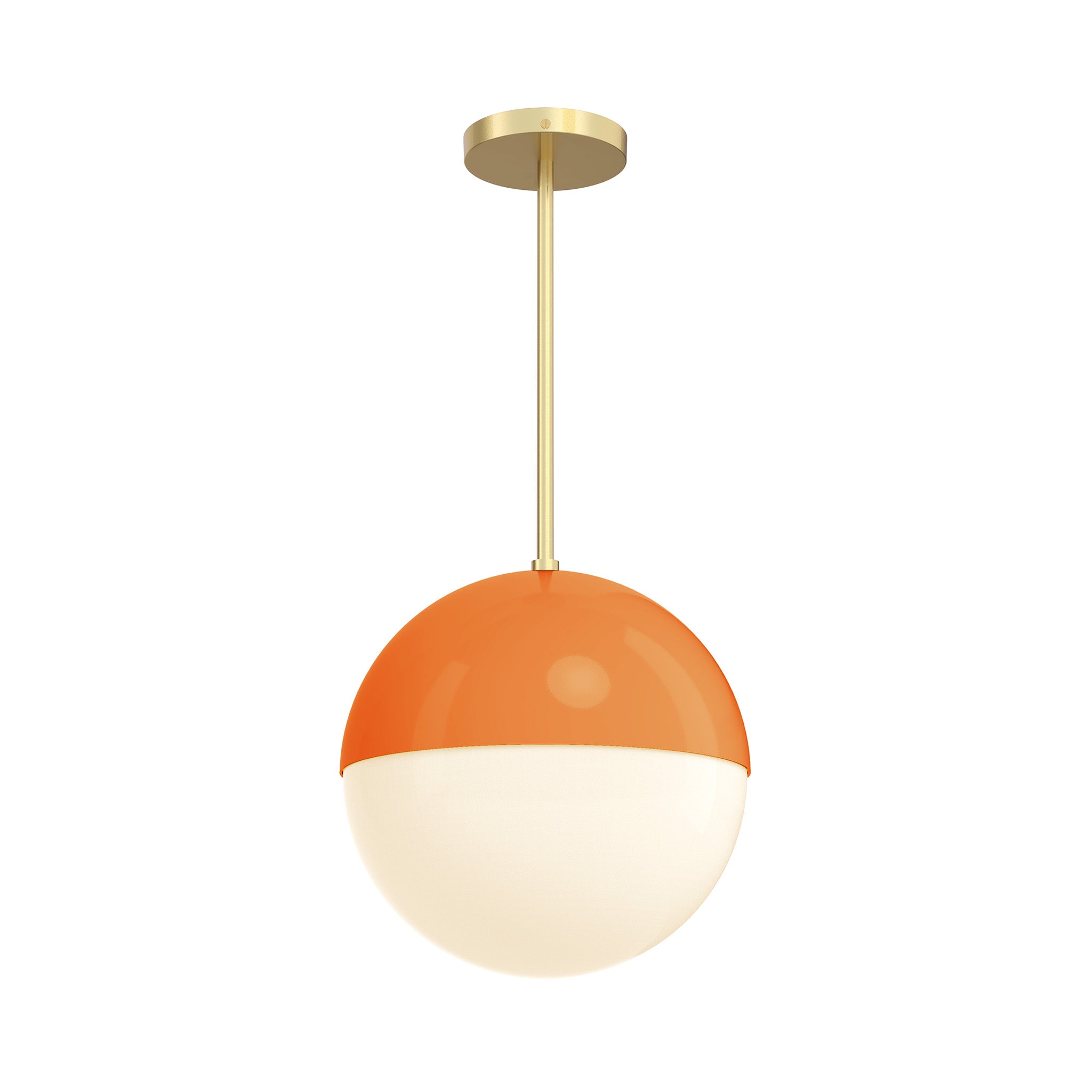 brass orange color lure pendant 12" dutton brown lighting