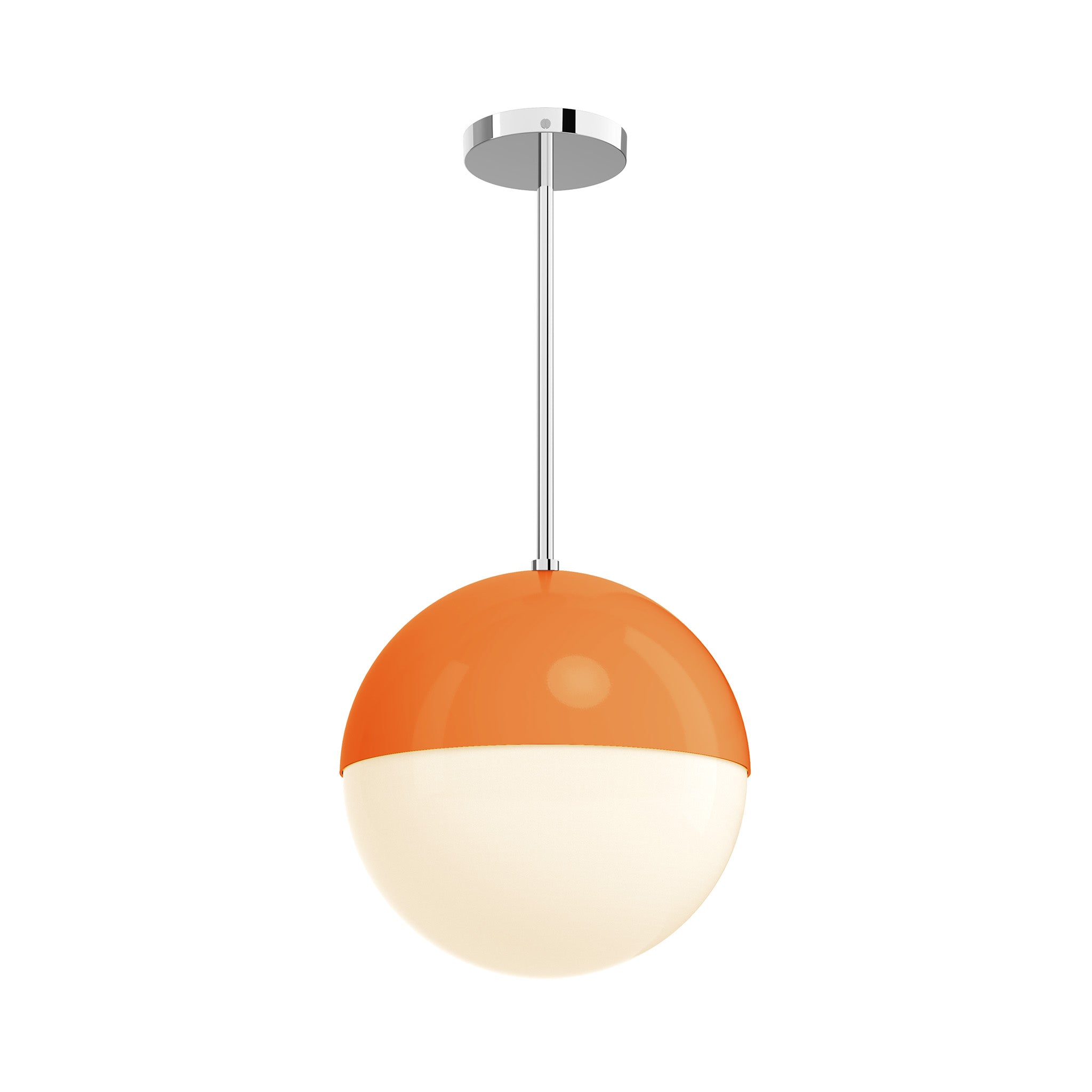 nickel orange color lure pendant 12" dutton brown lighting