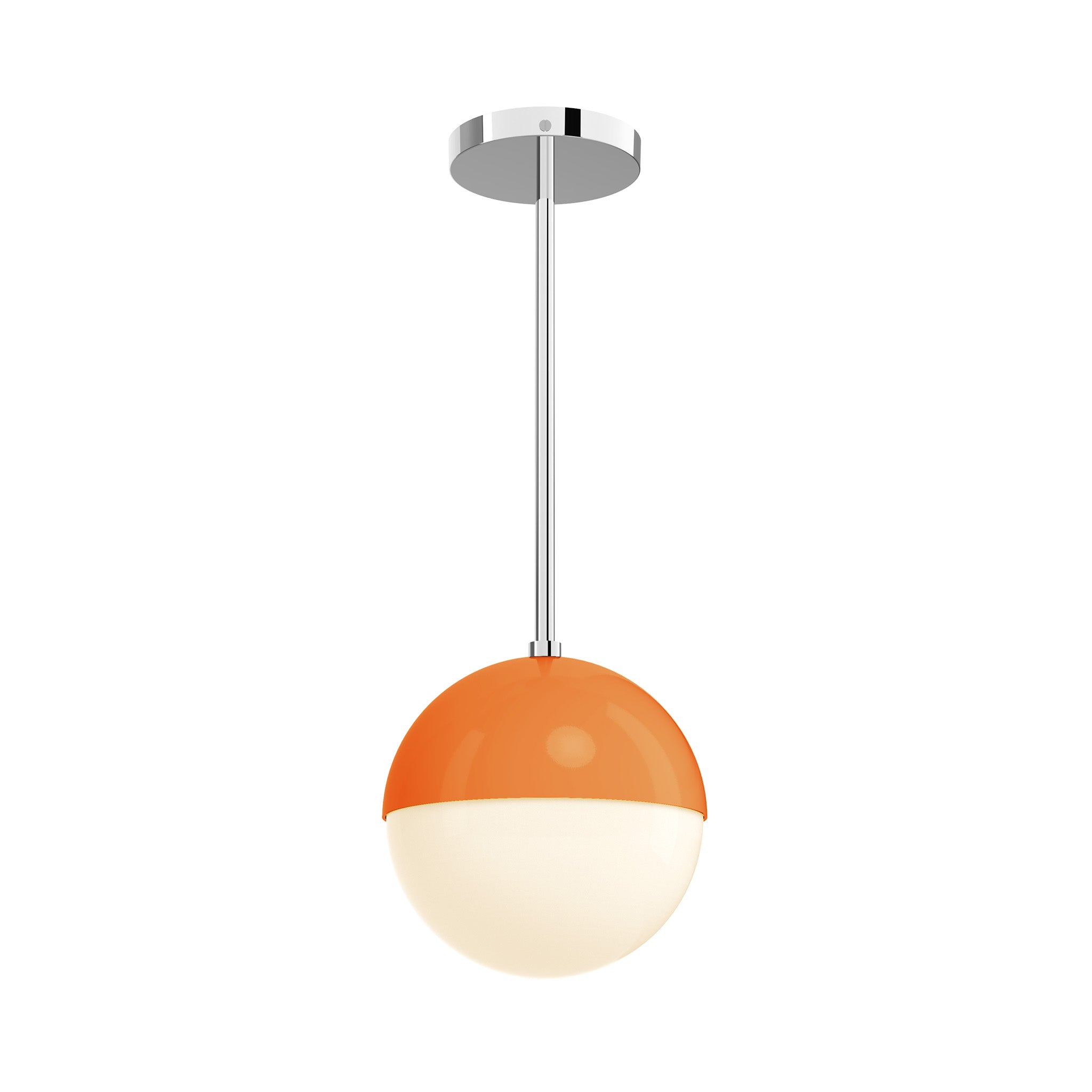 nickel orange color lure pendant 8" dutton brown lighting