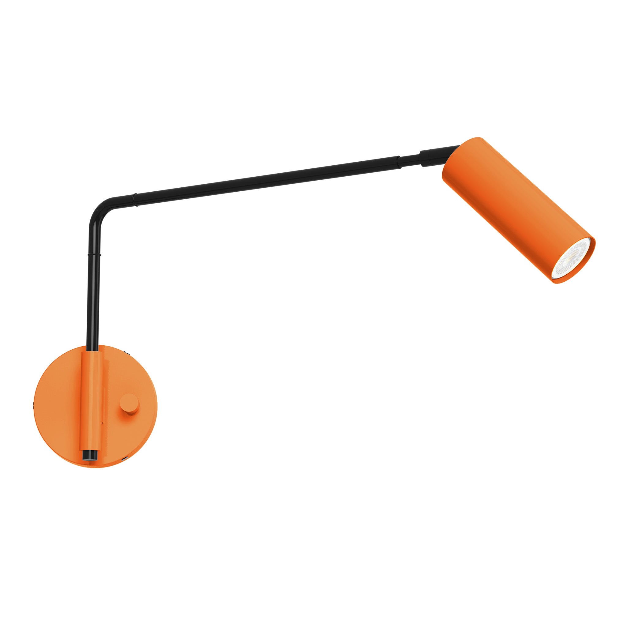 black orange color reader swing arm sconce - 17" arm dutton brown lighting