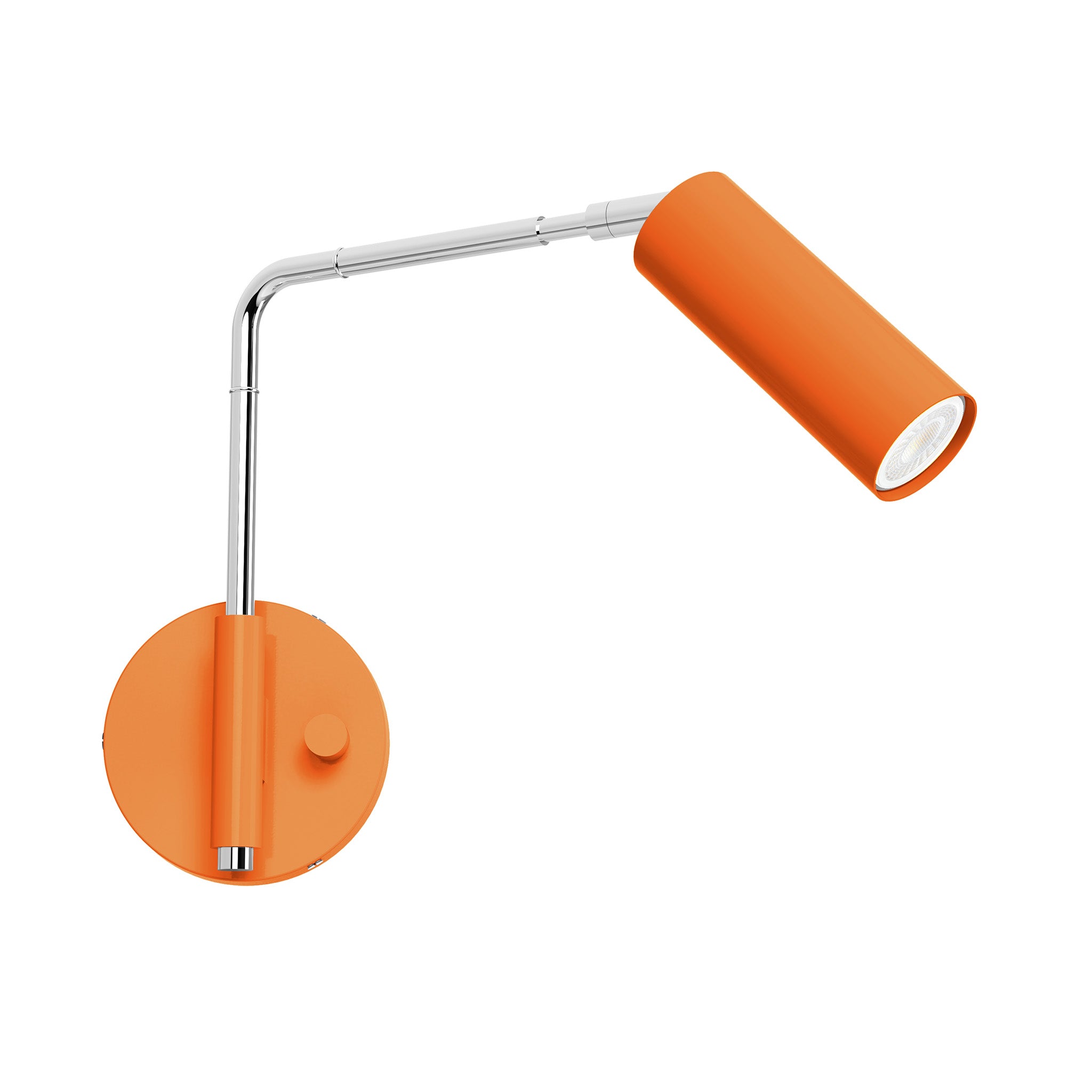 nickel orange color reader swing arm sconce - 9" arm dutton brown lighting