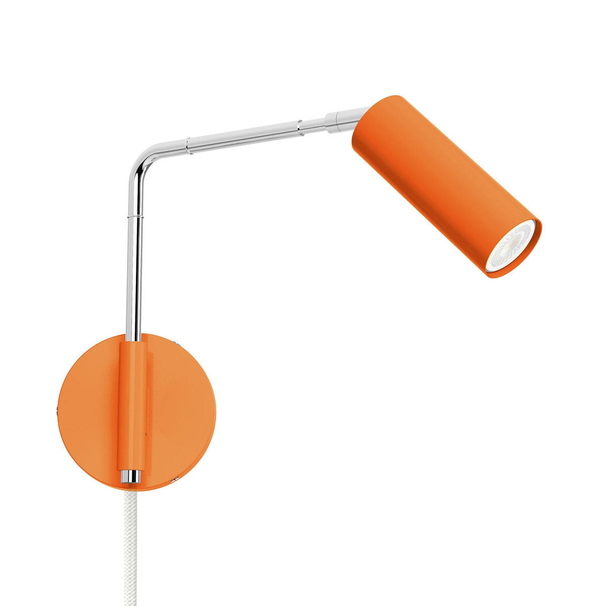 nickel orange color reader swing arm plug-in sconce - 9" arm dutton brown lighting