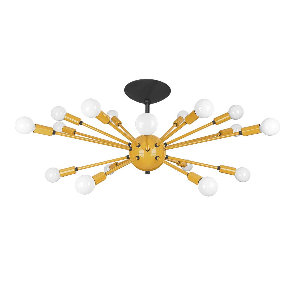 elliptical sputnik chandelier lighting black ochre dutton brown