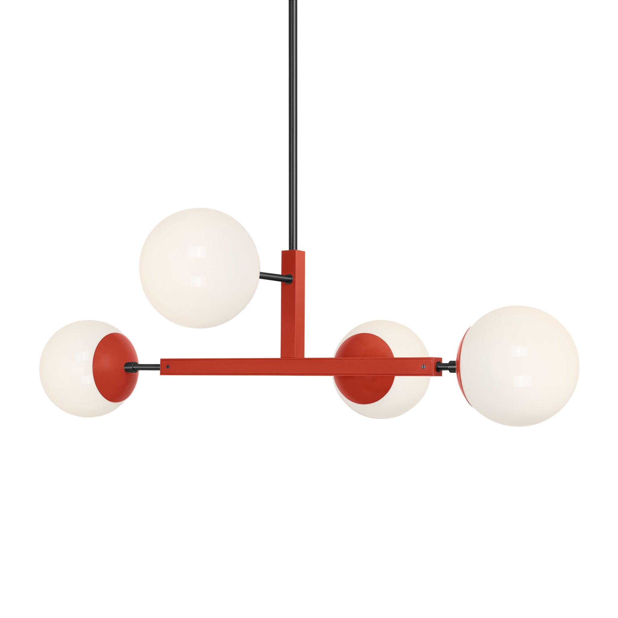 Black and riding hood red color Status chandelier 35" Dutton Brown lighting