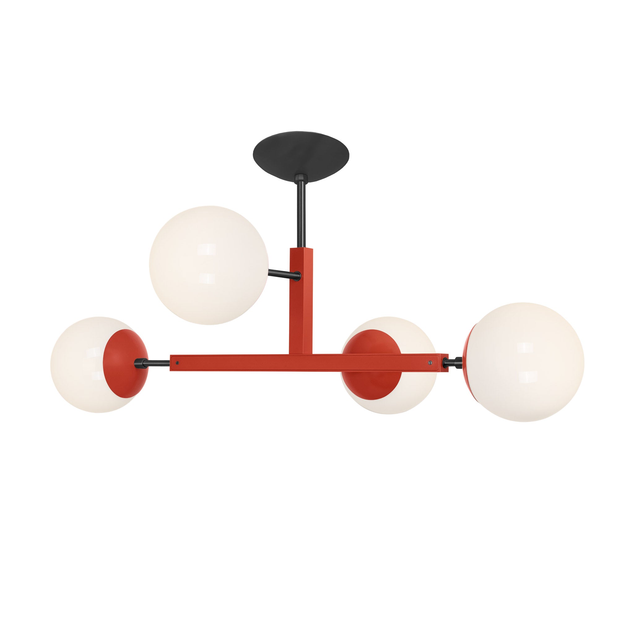 Black and riding hood red color Status flush mount Dutton Brown lighting