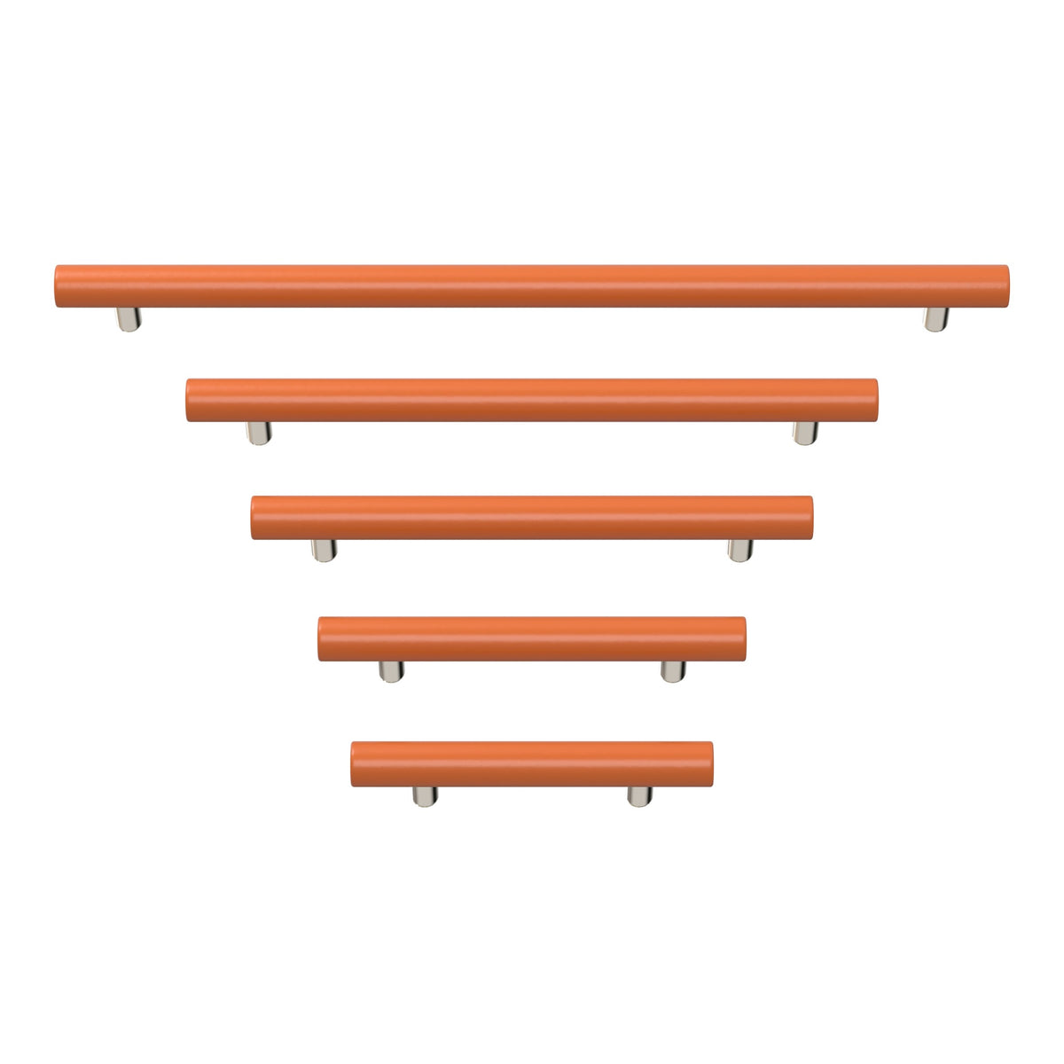nickel and orange Swift pull hardware all sizes Dutton Brown