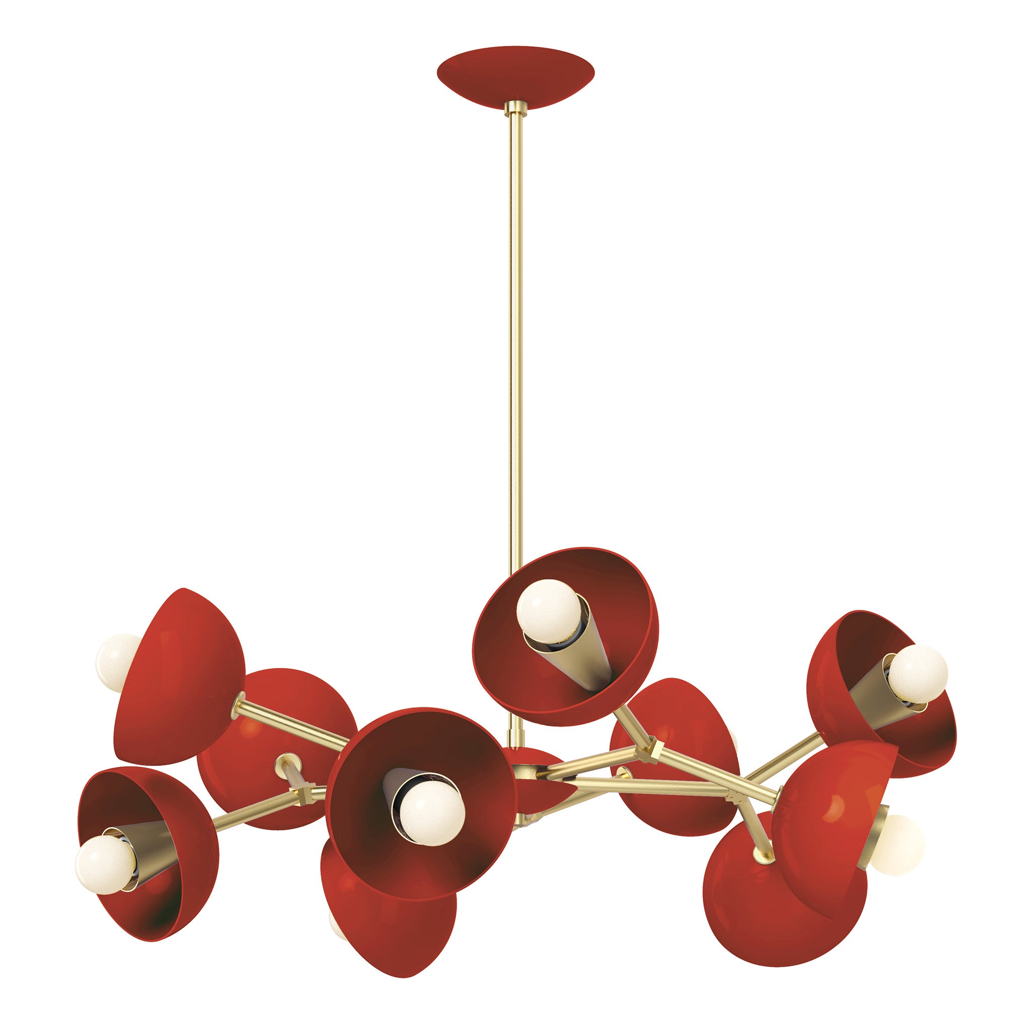 brass riding hood red color alegria chandelier 30" dutton brown lighting