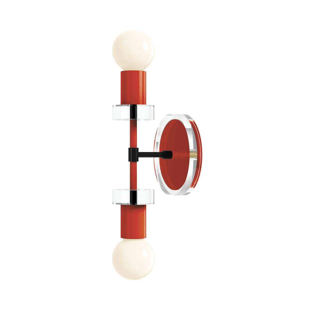Black and Riding hood red Bianca Acrylic Wall Sconce 12" Dutton Brown Lighting
