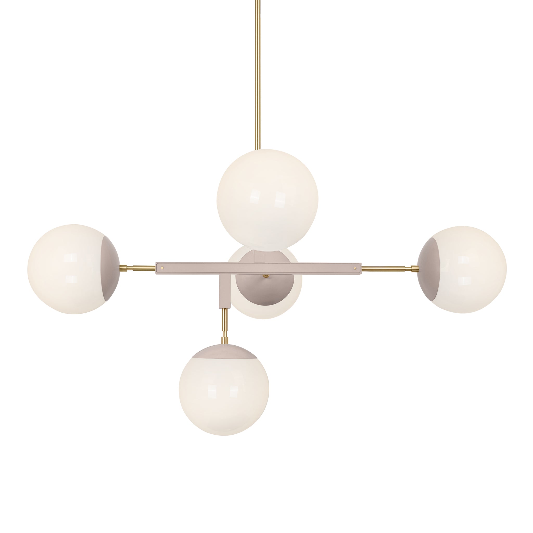 Brass and barely color Big Prisma chandelier 42" Dutton Brown lighting