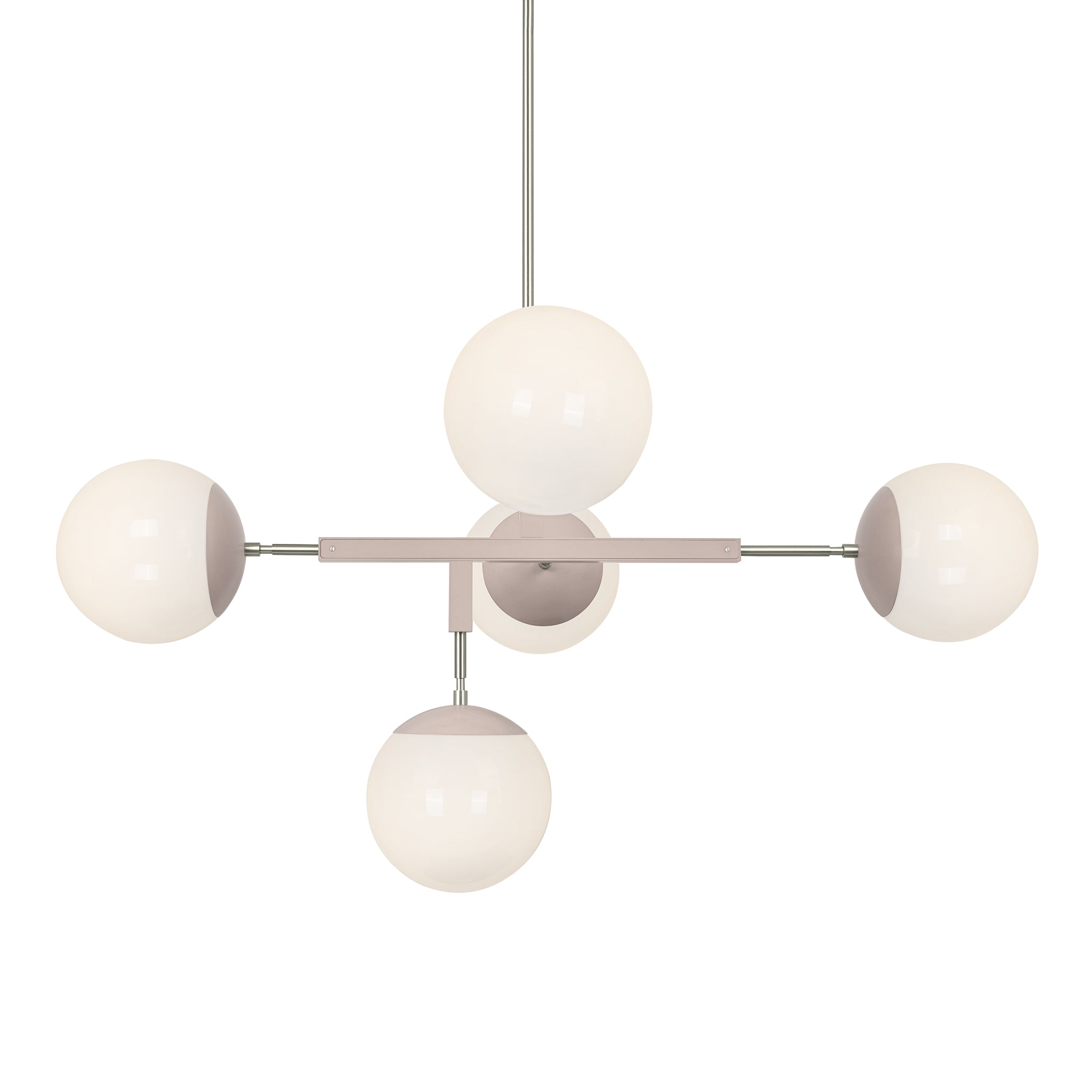Nickel and barely color Big Prisma chandelier 42" Dutton Brown lighting