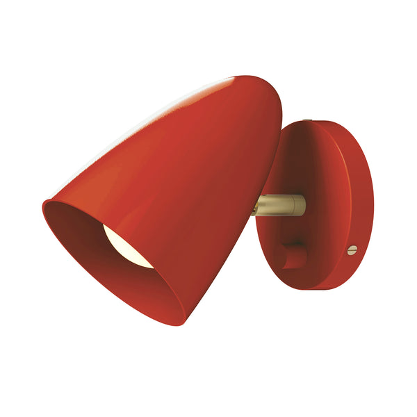 Brass and riding hood red color Boom sconce no arm Dutton Brown lighting