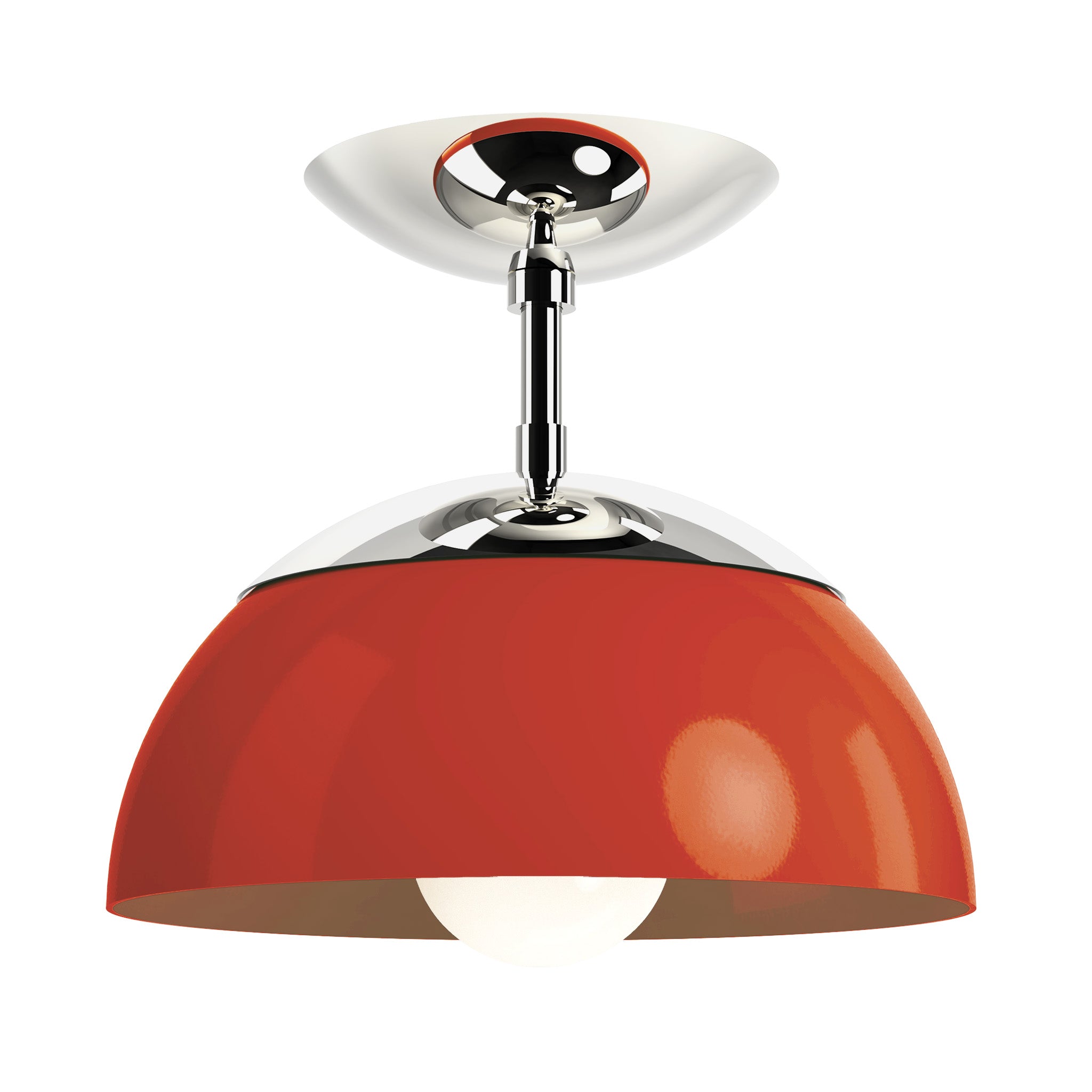nickel riding hood red color cadbury flush mount 10" dutton brown lighting