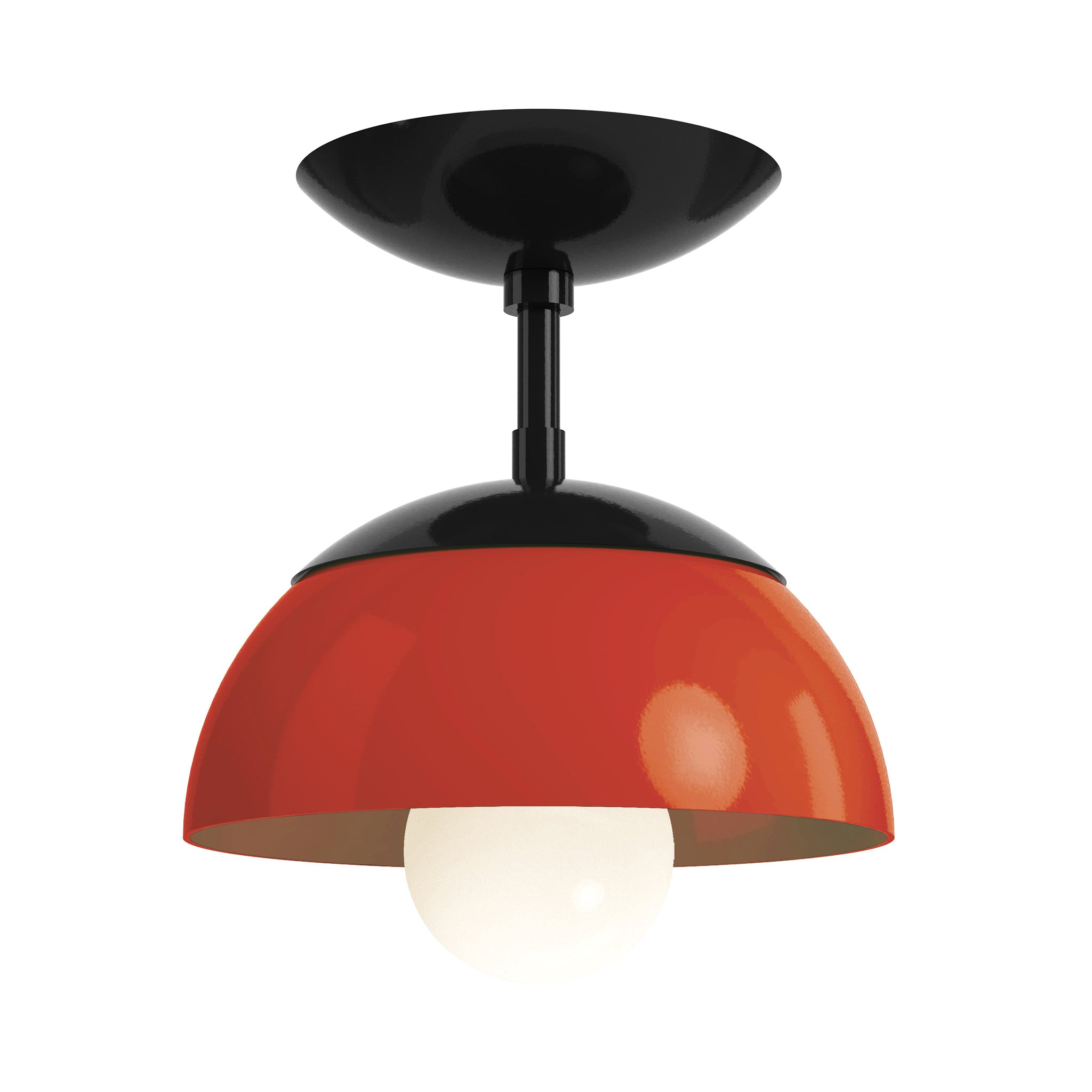 black riding hood red color cadbury flush mount 8" dutton brown lighting