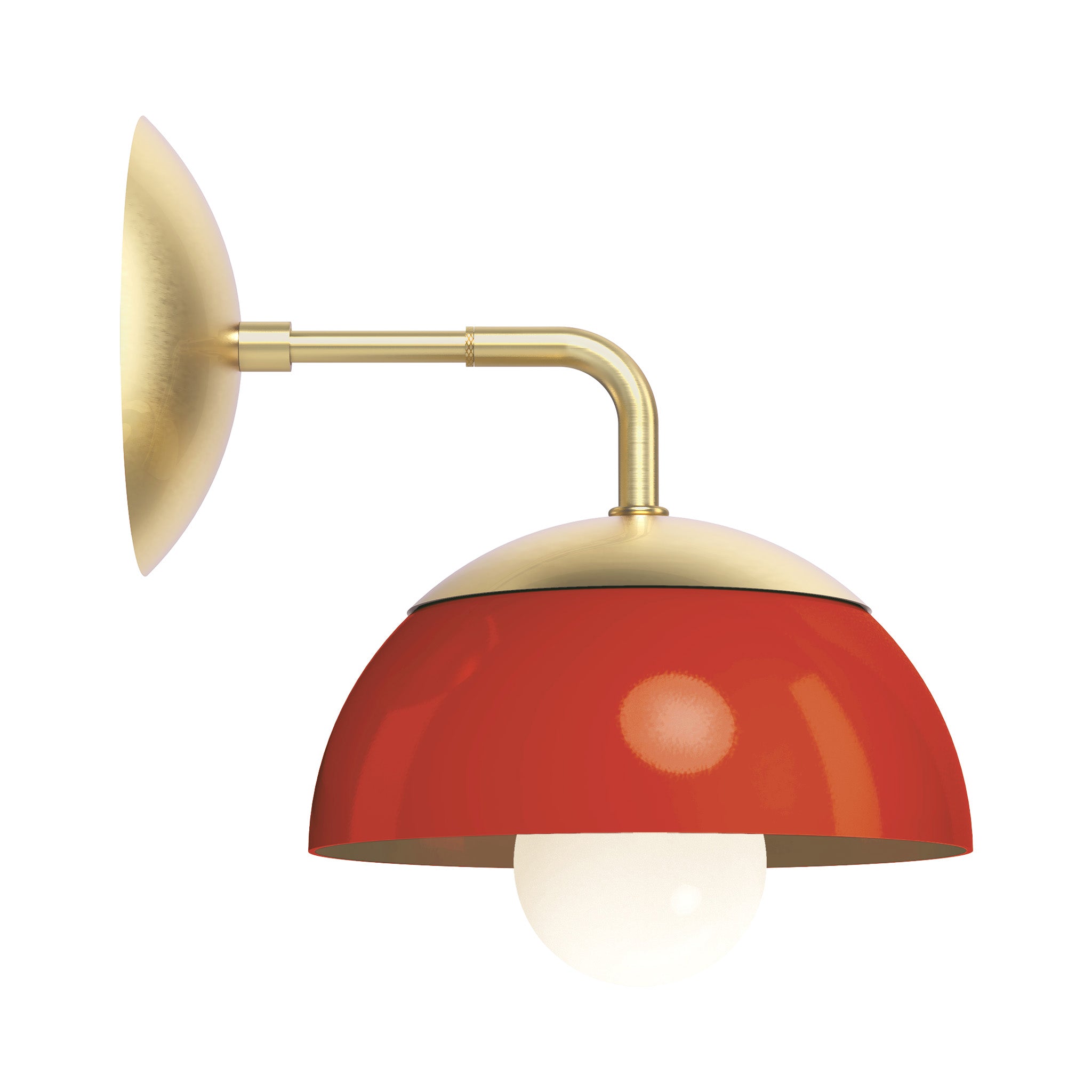 brass riding hood red color cadbury sconce 8" dutton brown lighting