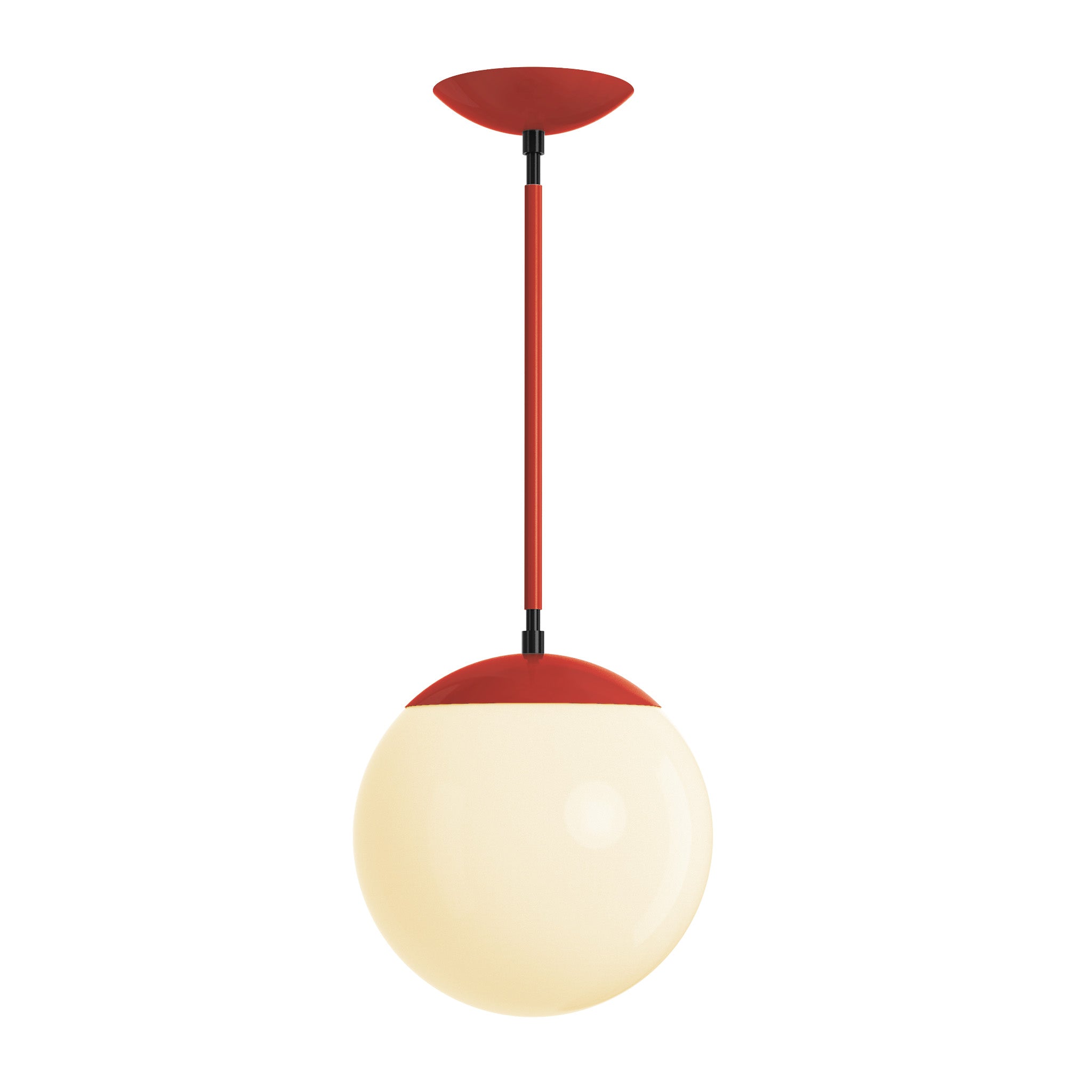 Black and riding hood red cap globe pendant 10" dutton brown lighting
