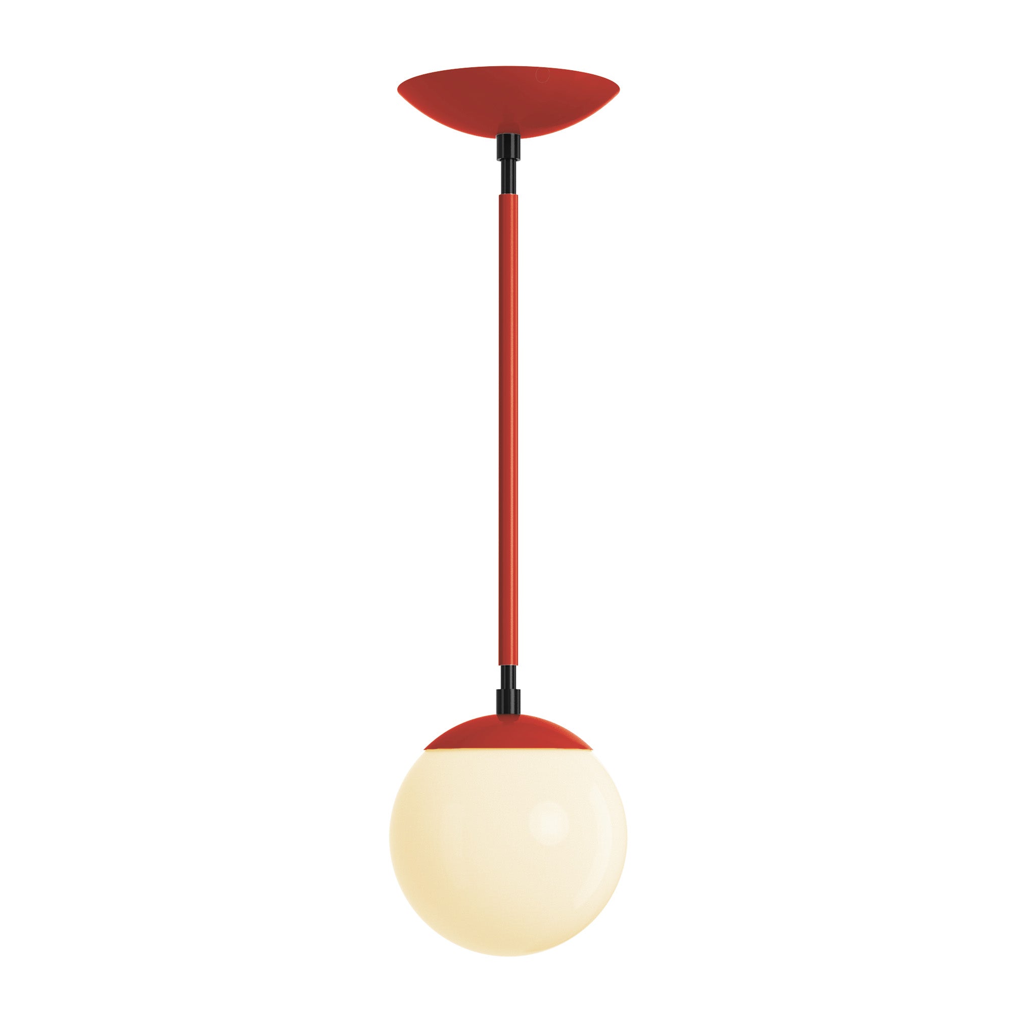 Black and riding hood red cap globe pendant 6" Dutton Brown lighting