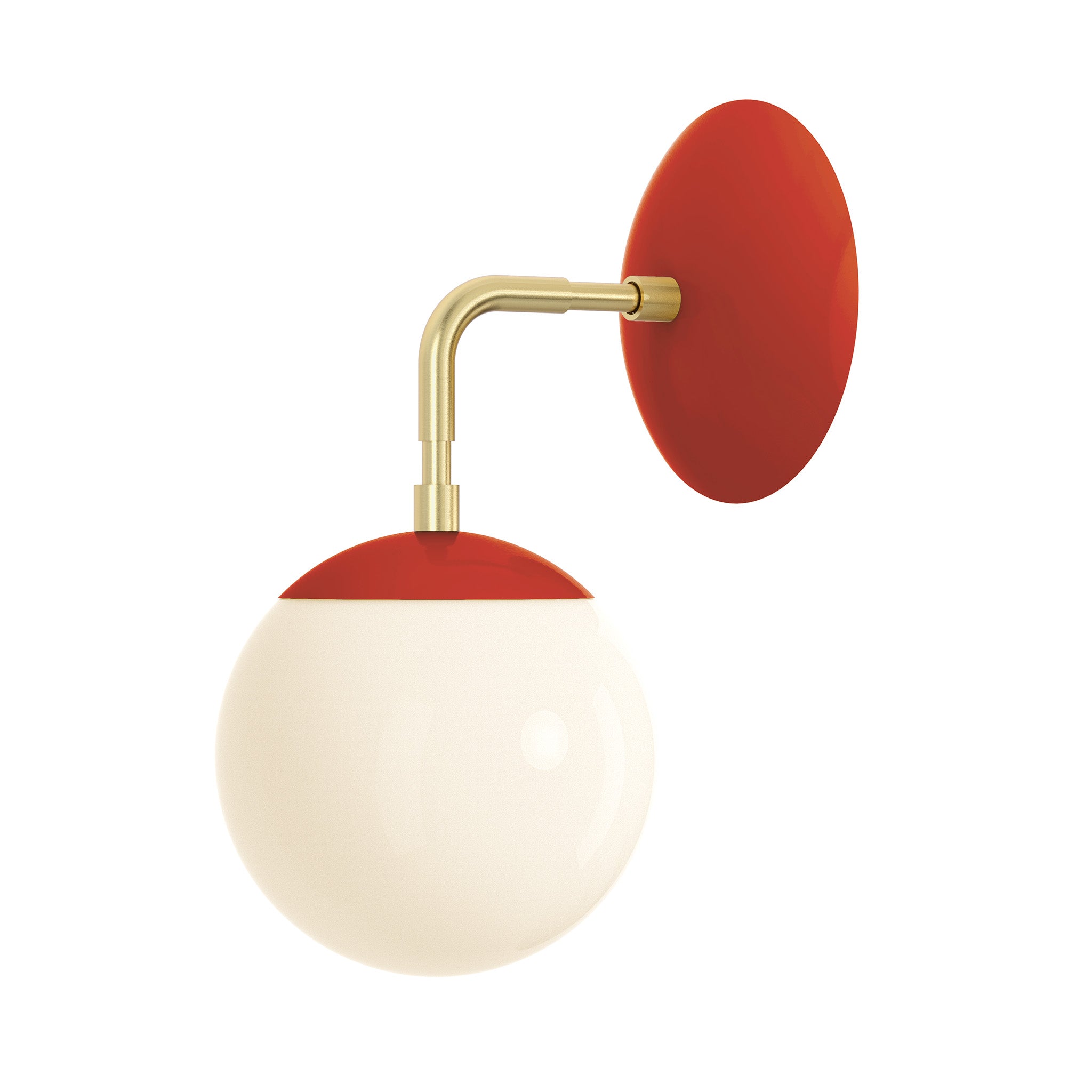 brass riding hood red color cap sconce 6" dutton brown lighting