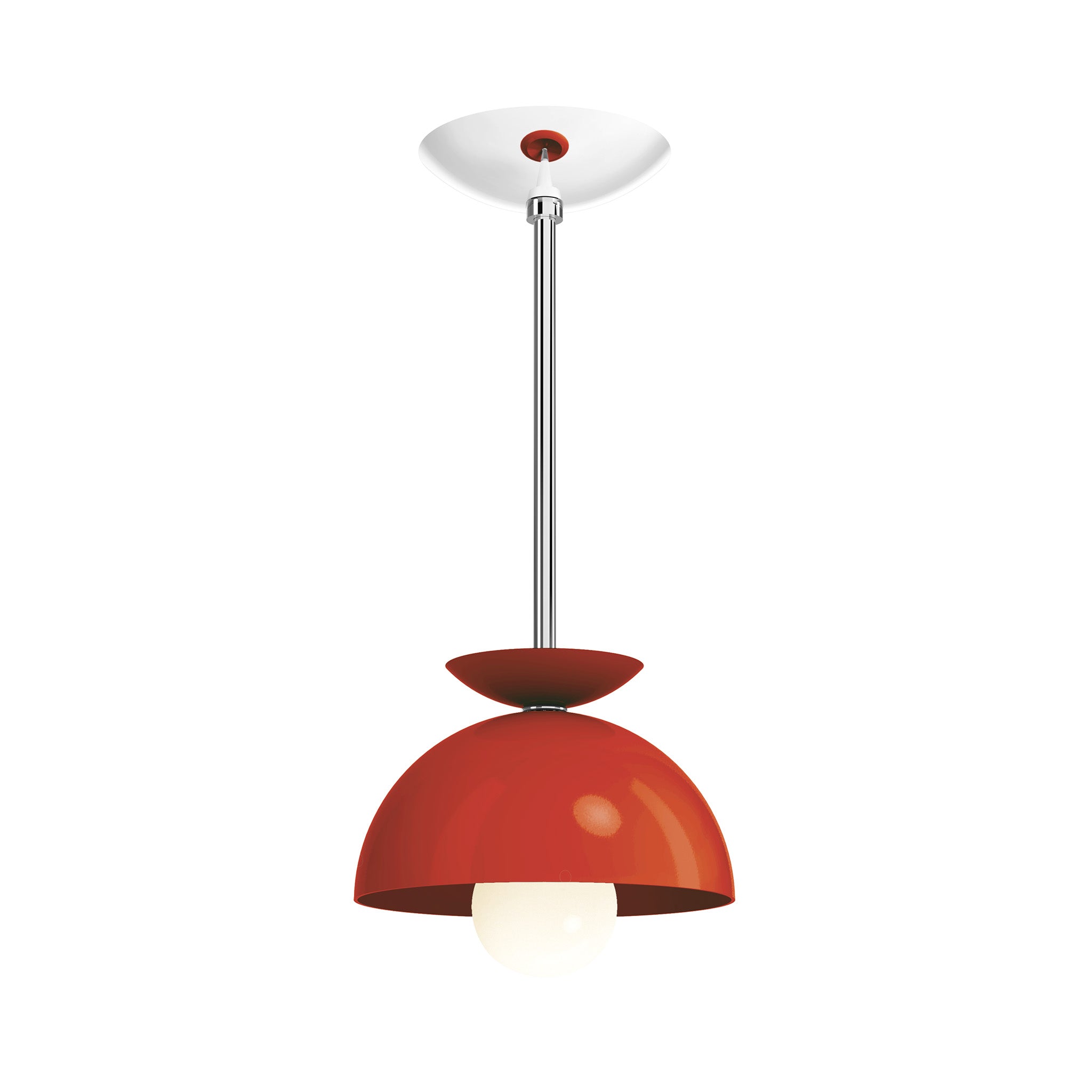 nickel riding hood red color echo pendant 8" dutton brown lighting