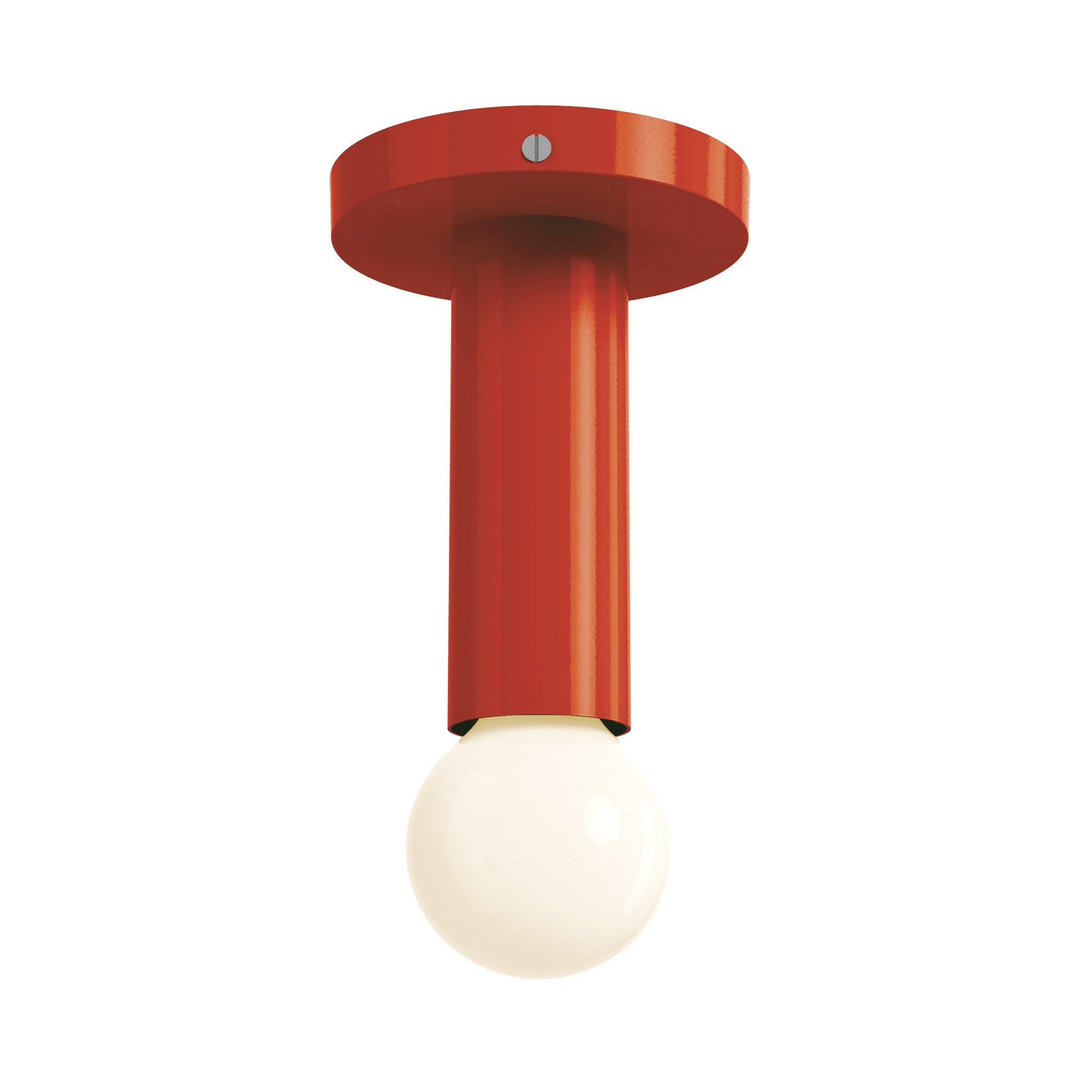 nickel riding hood red color eureka flush mount lighting dutton brown