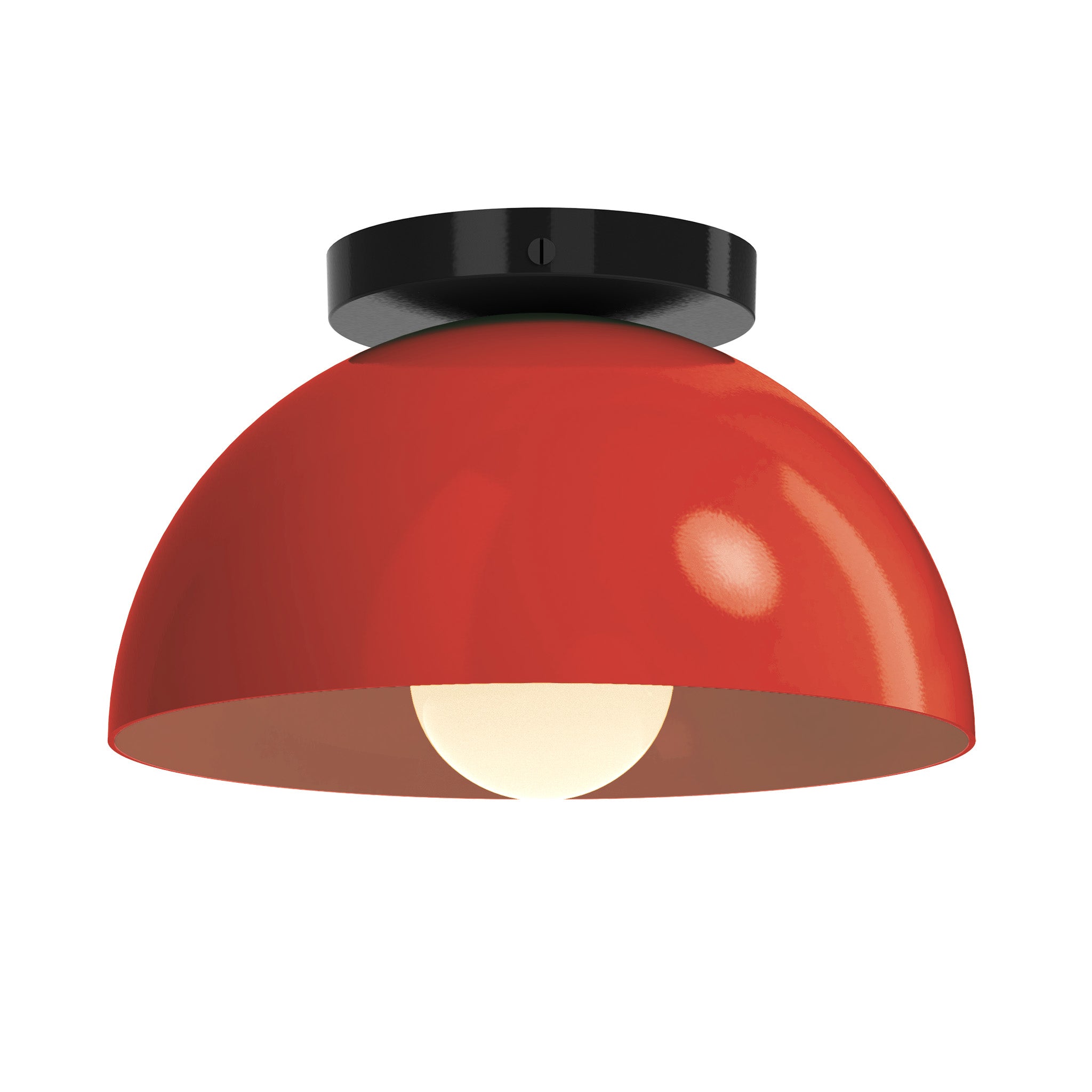 Black and riding hood red color Hemi flush mount 10" Dutton Brown lighting